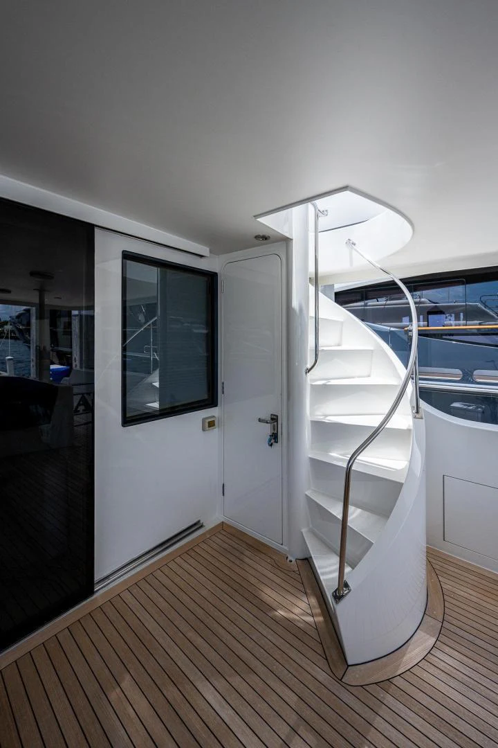 a ladder in a room aboard ATLANTIC Yacht for Sale