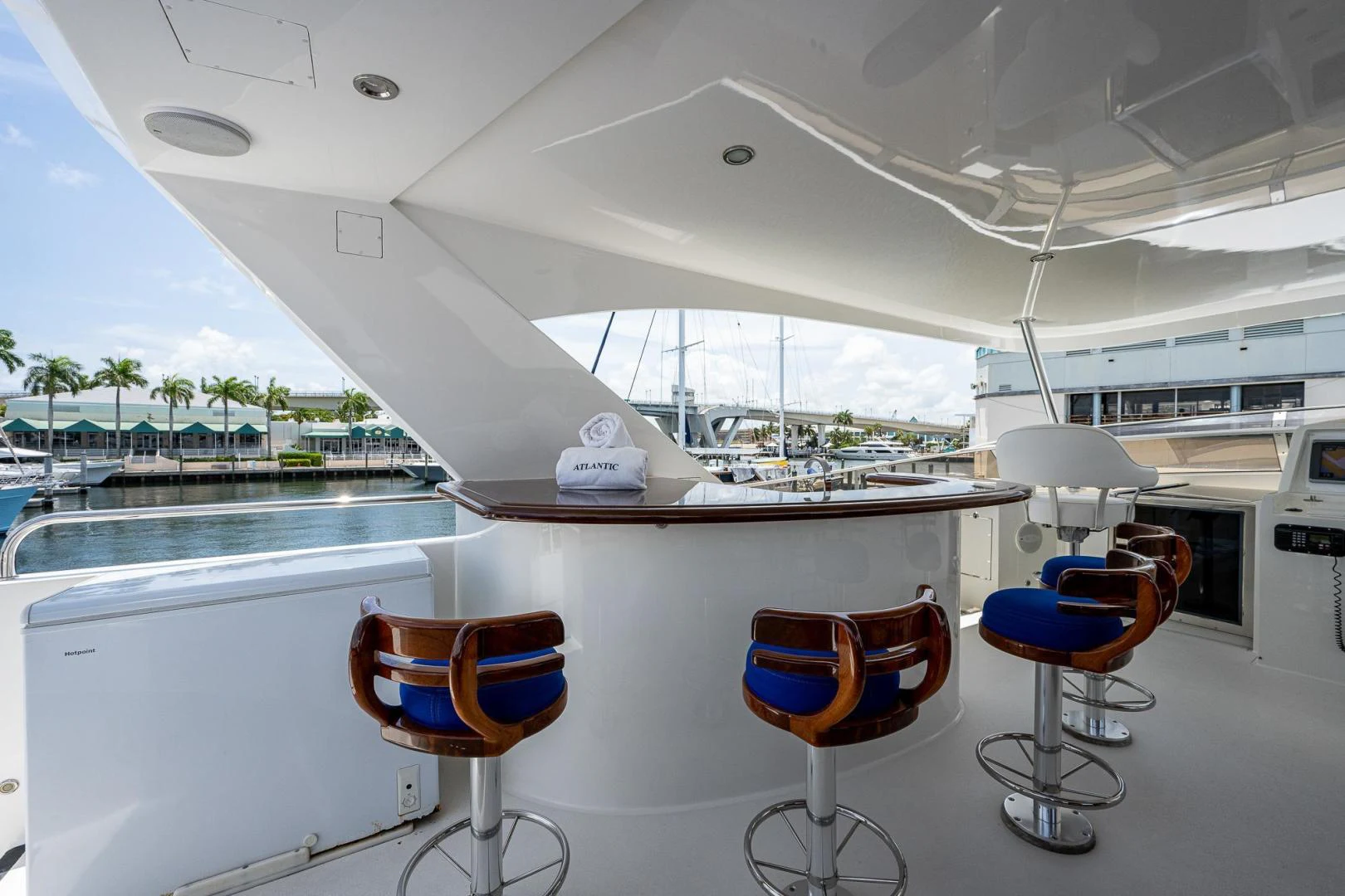 a boat with chairs on the deck aboard ATLANTIC Yacht for Sale