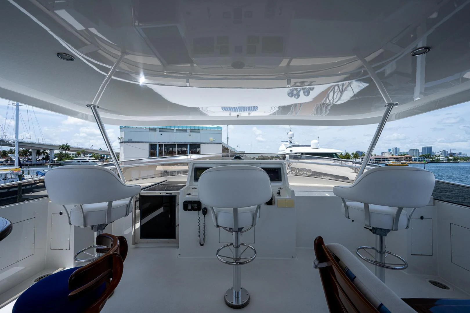 a room with chairs and tables aboard ATLANTIC Yacht for Sale