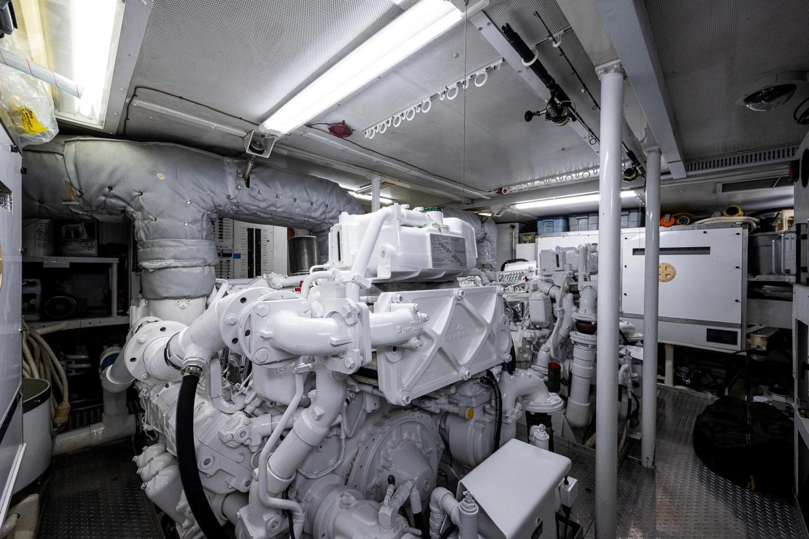 a large machine in a room aboard ATLANTIC Yacht for Sale