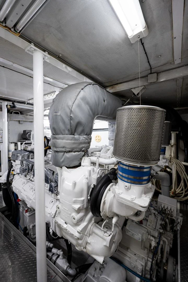 a large machine with large pipes aboard ATLANTIC Yacht for Sale