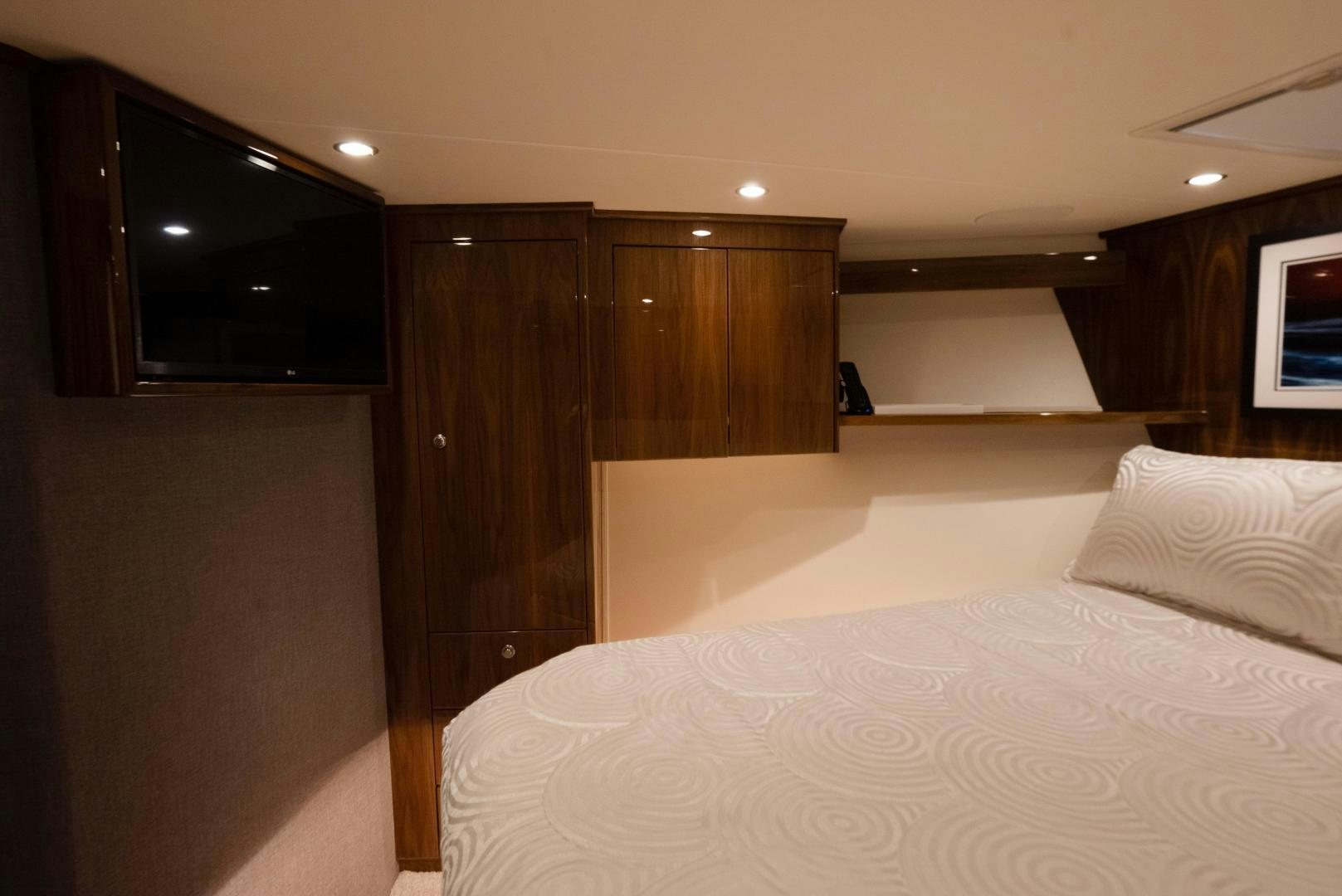 a bed in a room aboard DAWG DAZE Yacht for Sale