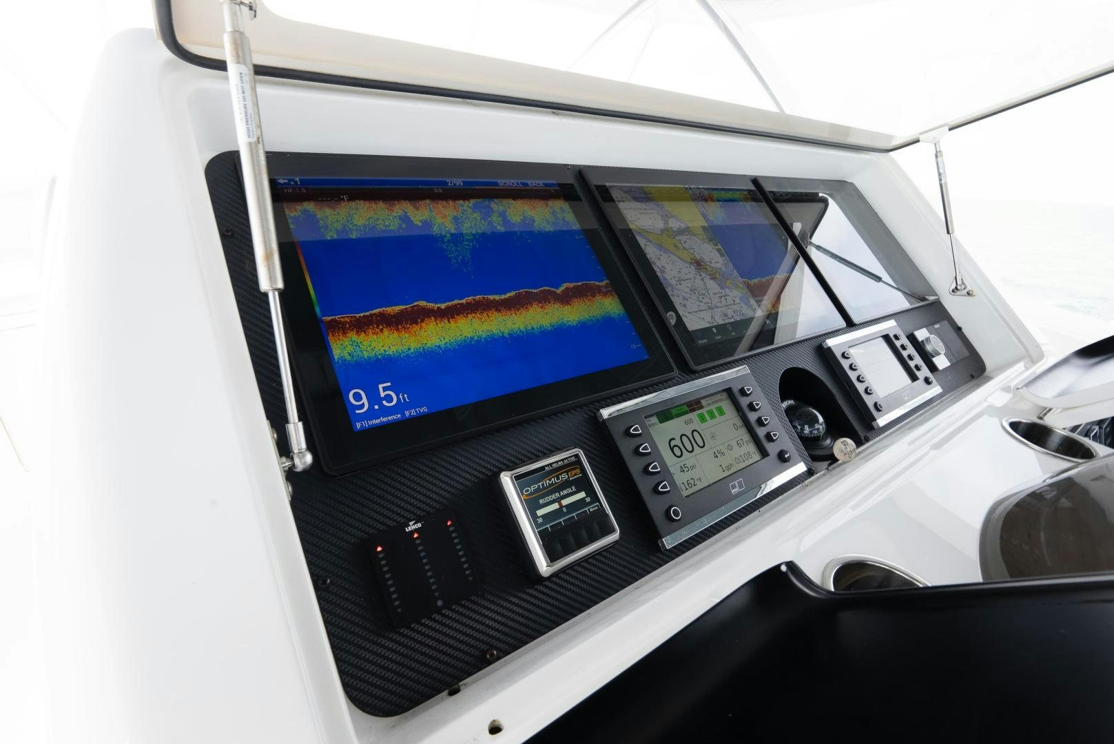 a machine with a screen aboard DAWG DAZE Yacht for Sale