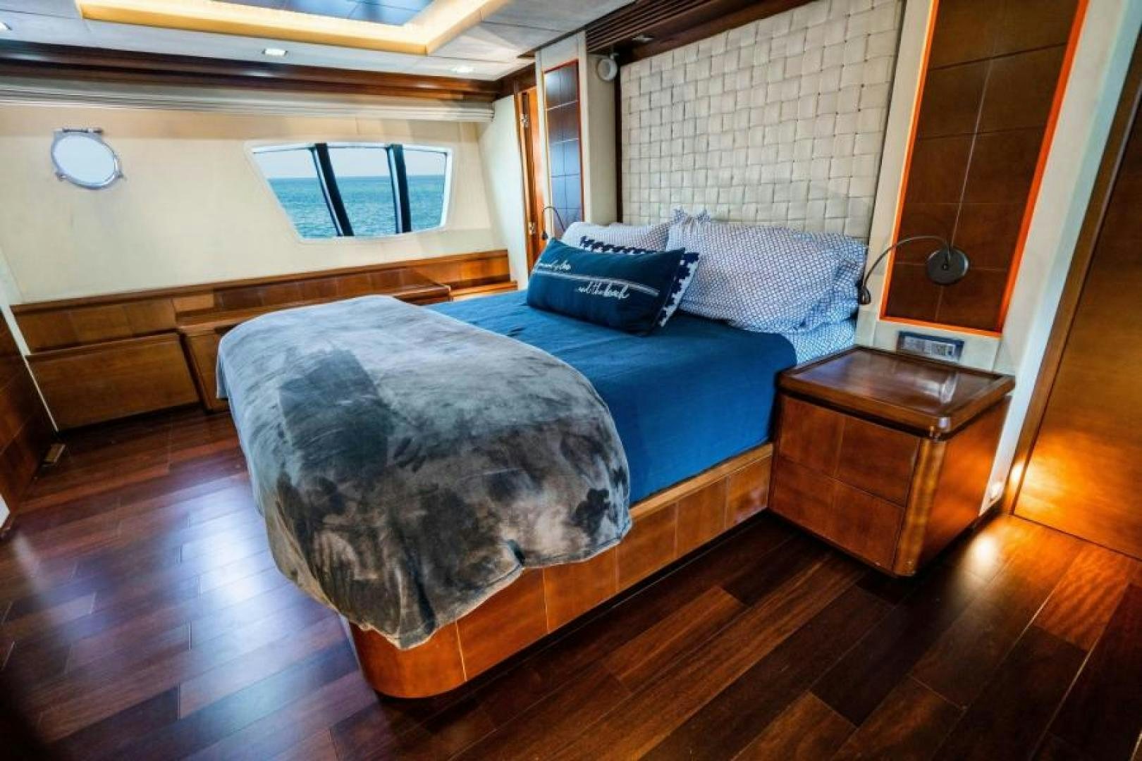 a bed in a room aboard KNOT WOKE Yacht for Sale