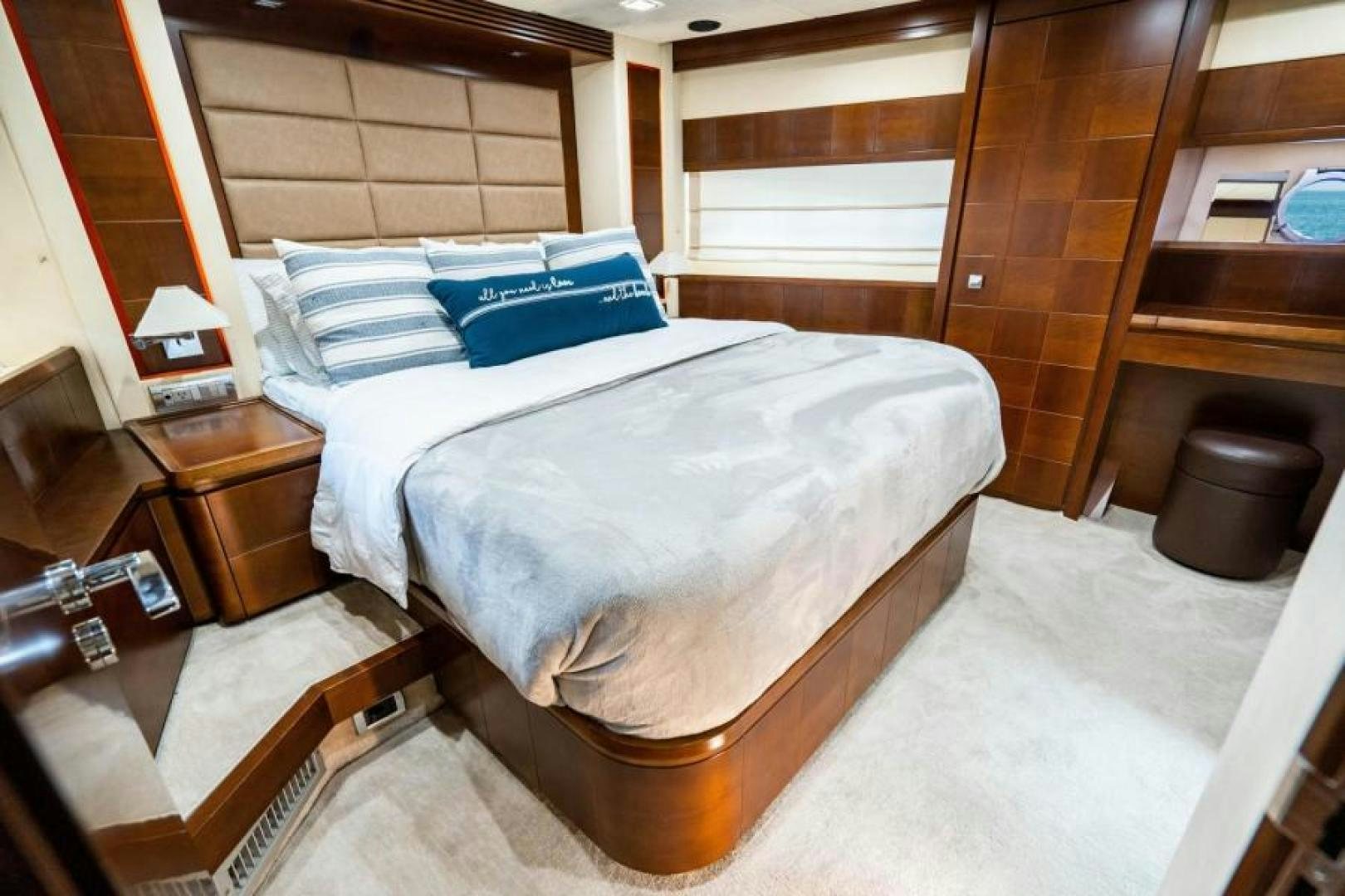 a bed in a room aboard KNOT WOKE Yacht for Sale