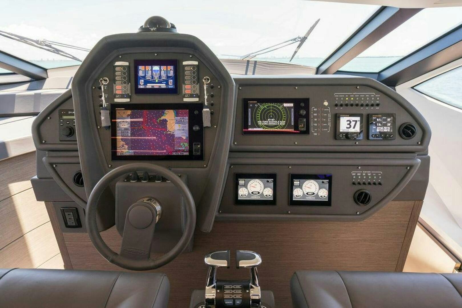 inside of a car aboard VIDI Yacht for Sale