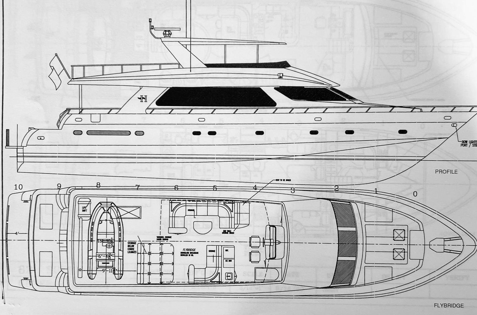 diagram, engineering drawing aboard GRACE Yacht for Sale