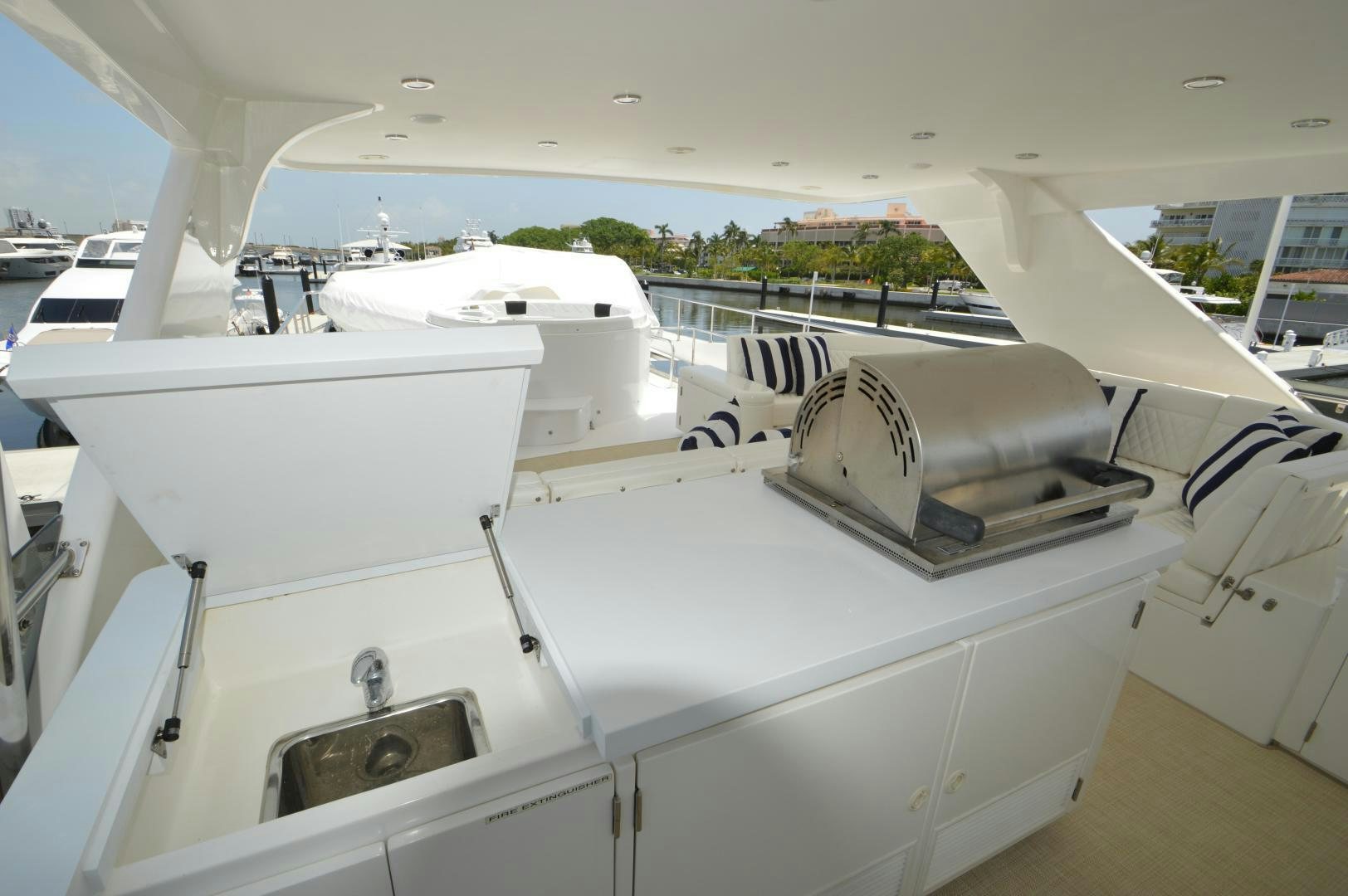 a row of white yachts aboard GRACE Yacht for Sale