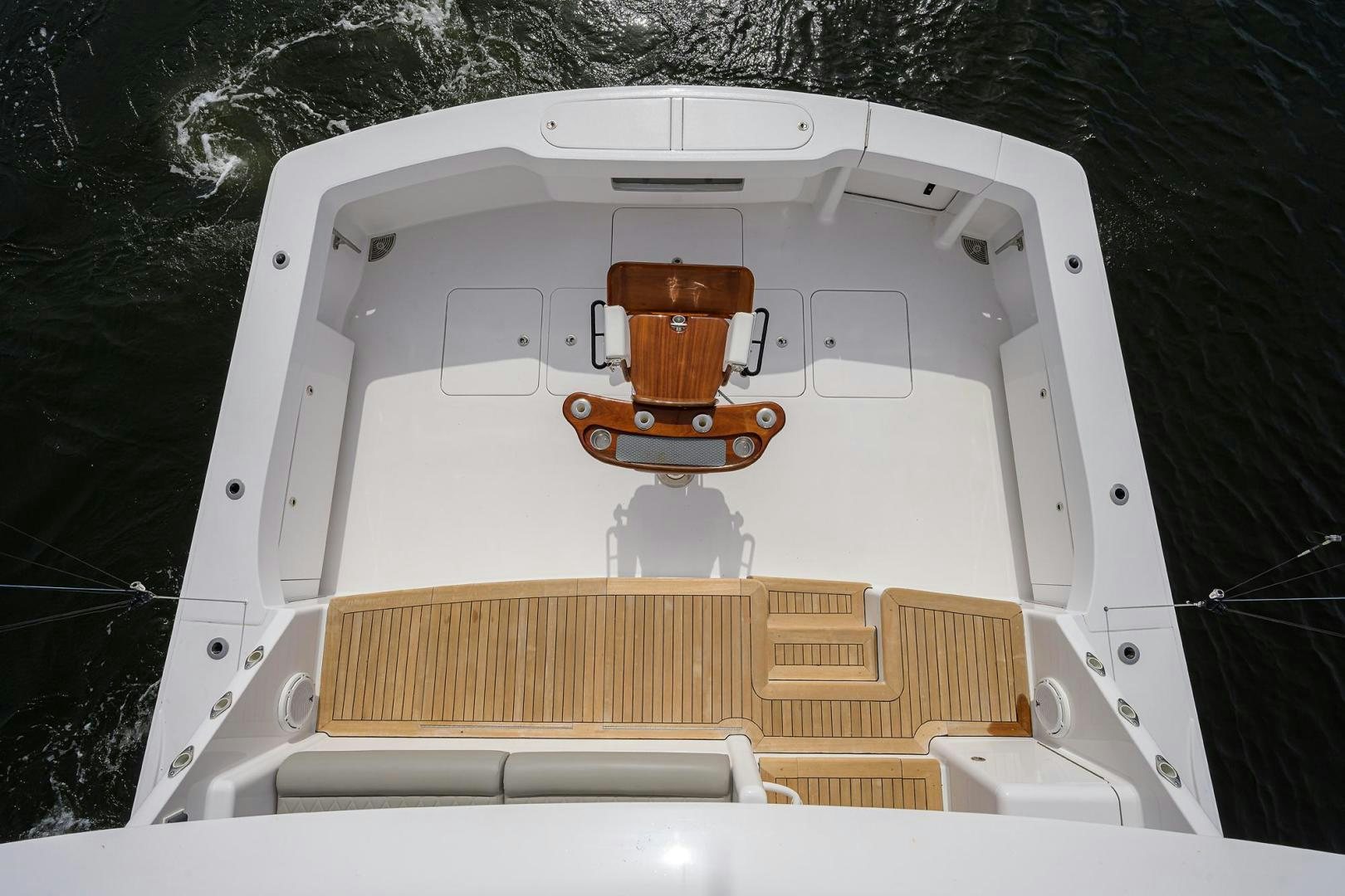 a small white boat aboard LA LADY Yacht for Sale