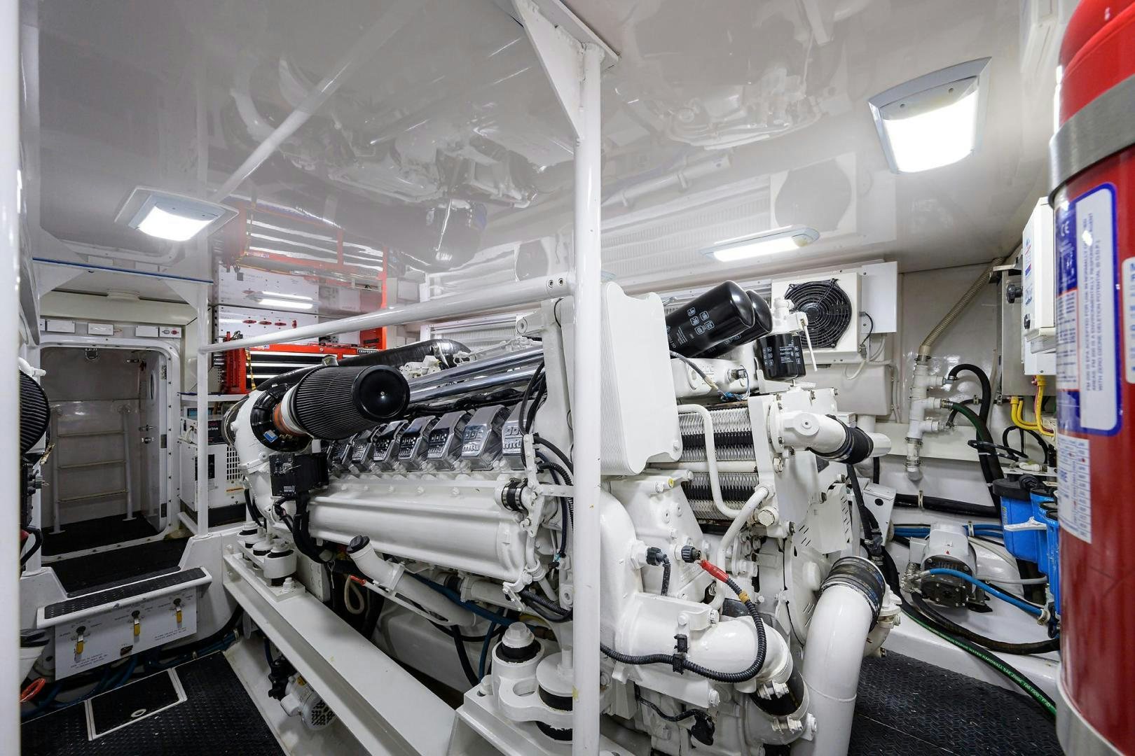 a room with machinery aboard LA LADY Yacht for Sale