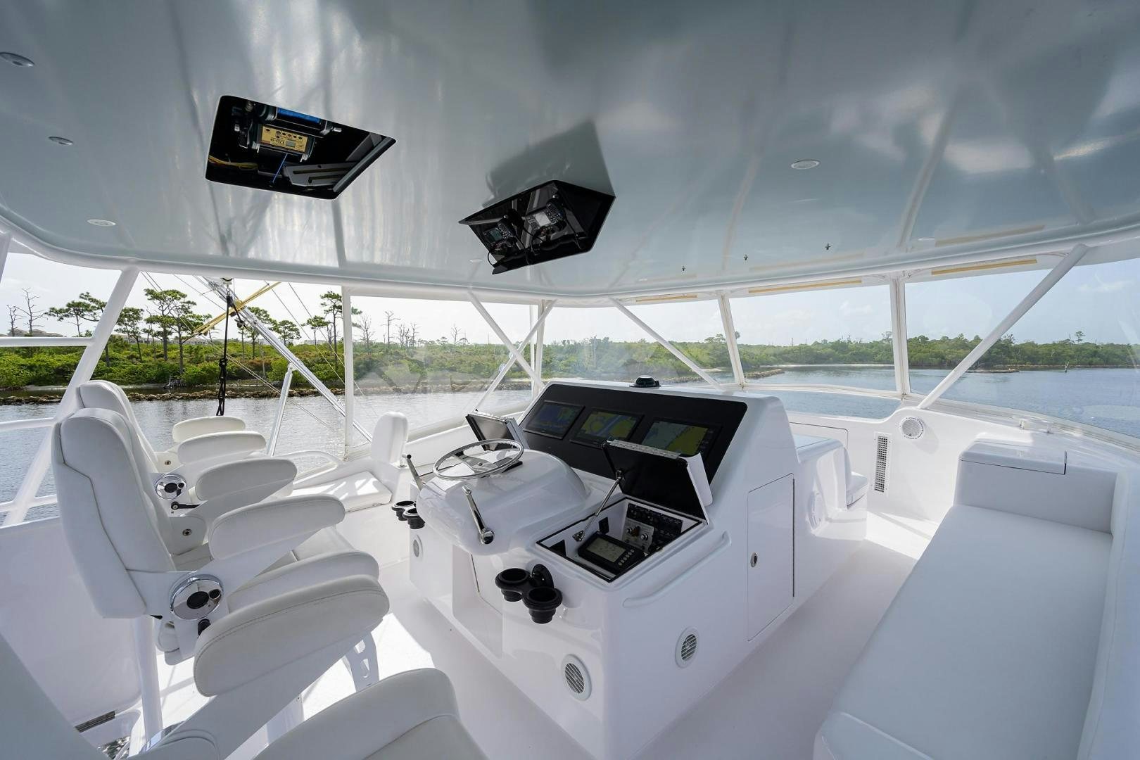 inside of a car aboard LA LADY Yacht for Sale