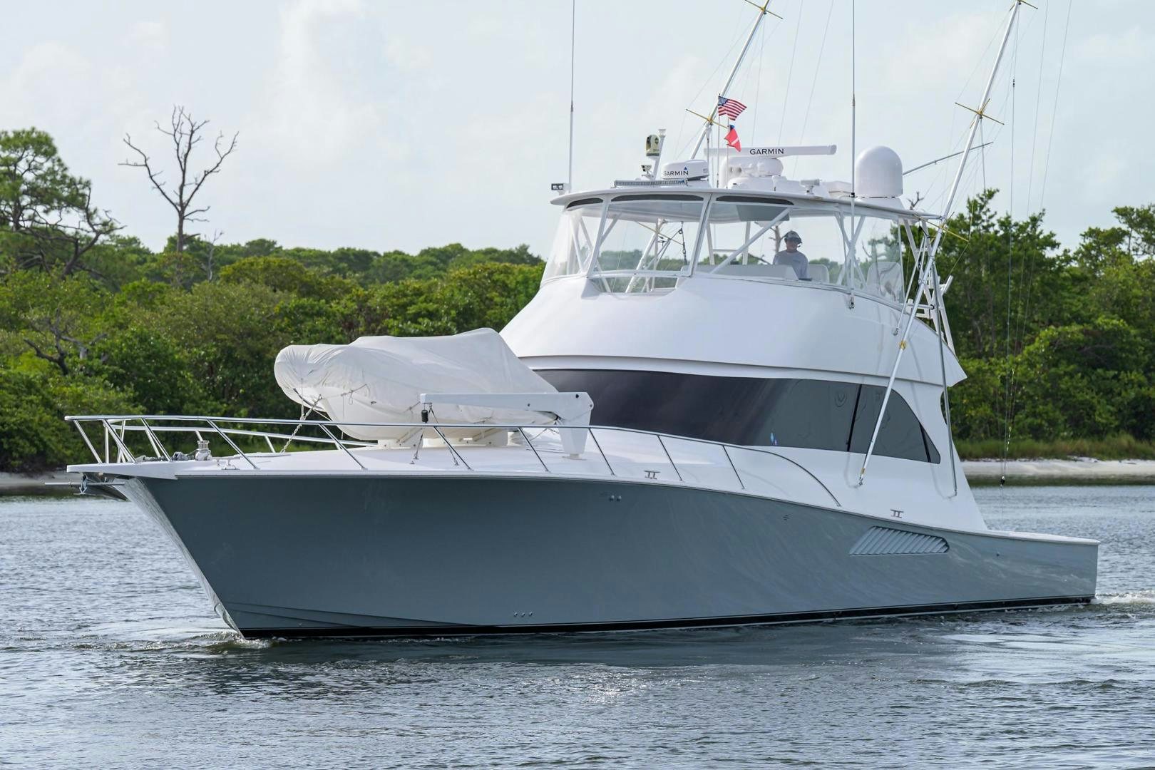 a white boat in the water aboard LA LADY Yacht for Sale