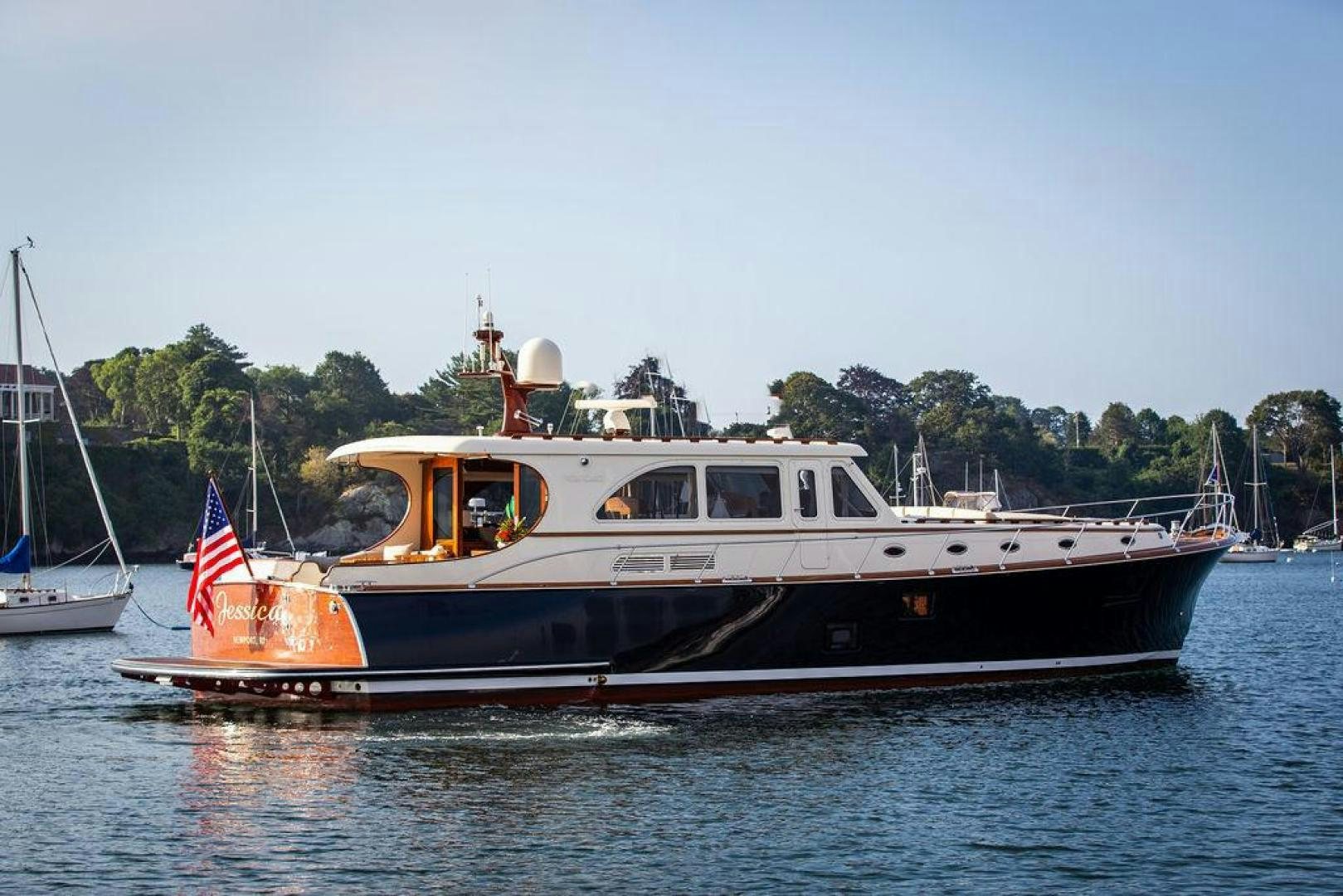 a boat on the water aboard JESSICA Yacht for Sale