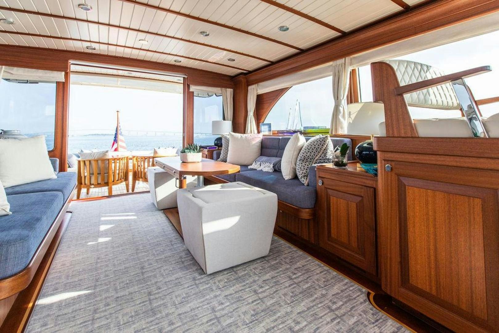 a large bedroom with a large bed aboard JESSICA Yacht for Sale