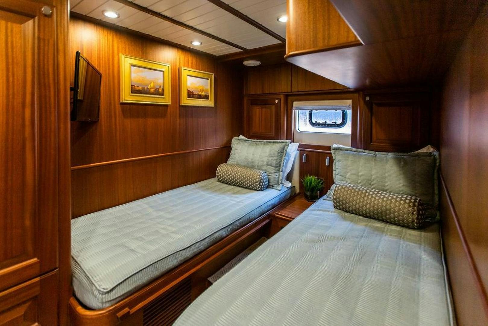 a couple of beds in a cabin aboard JESSICA Yacht for Sale