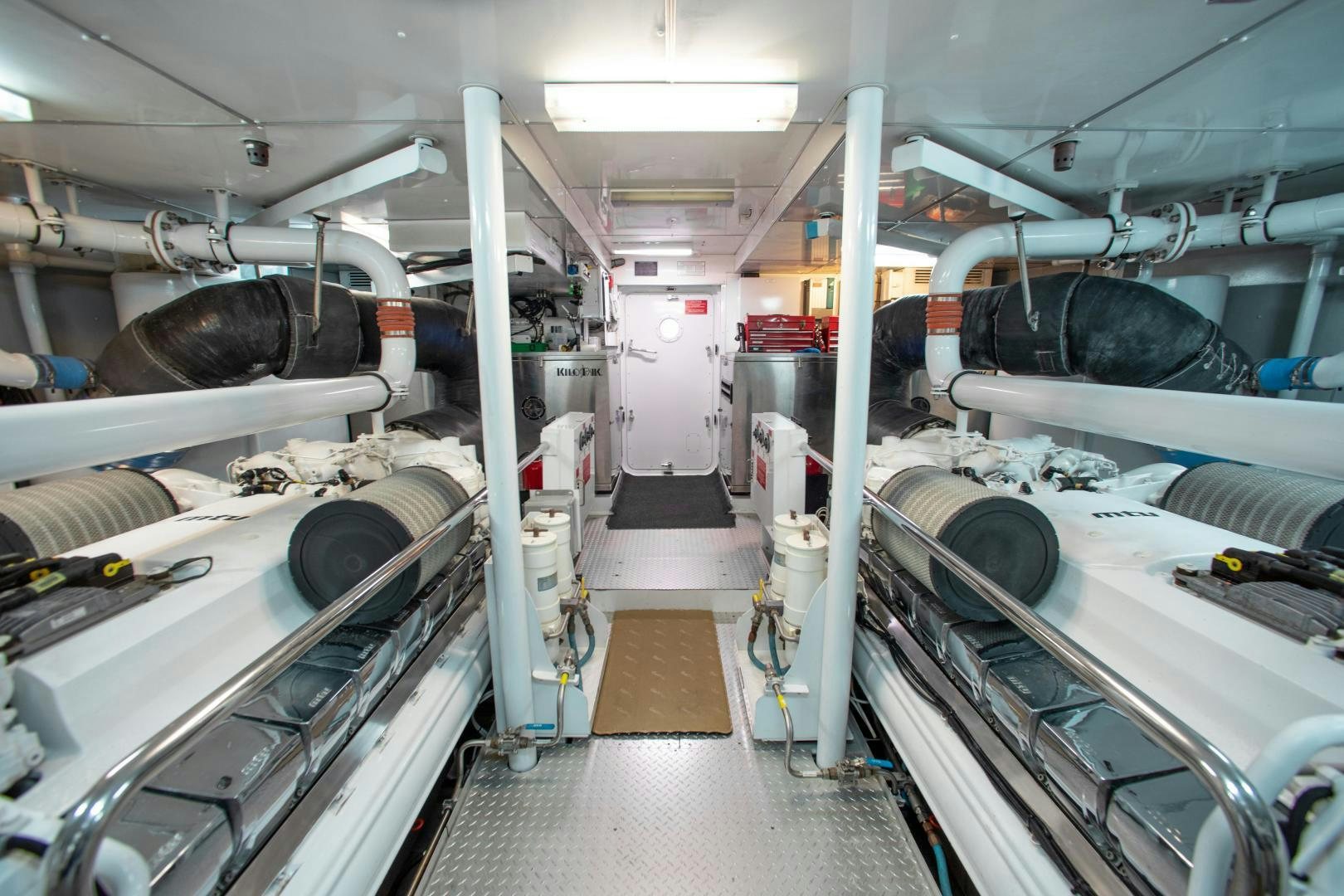 a room full of machines aboard BLACKSHEEP Yacht for Sale