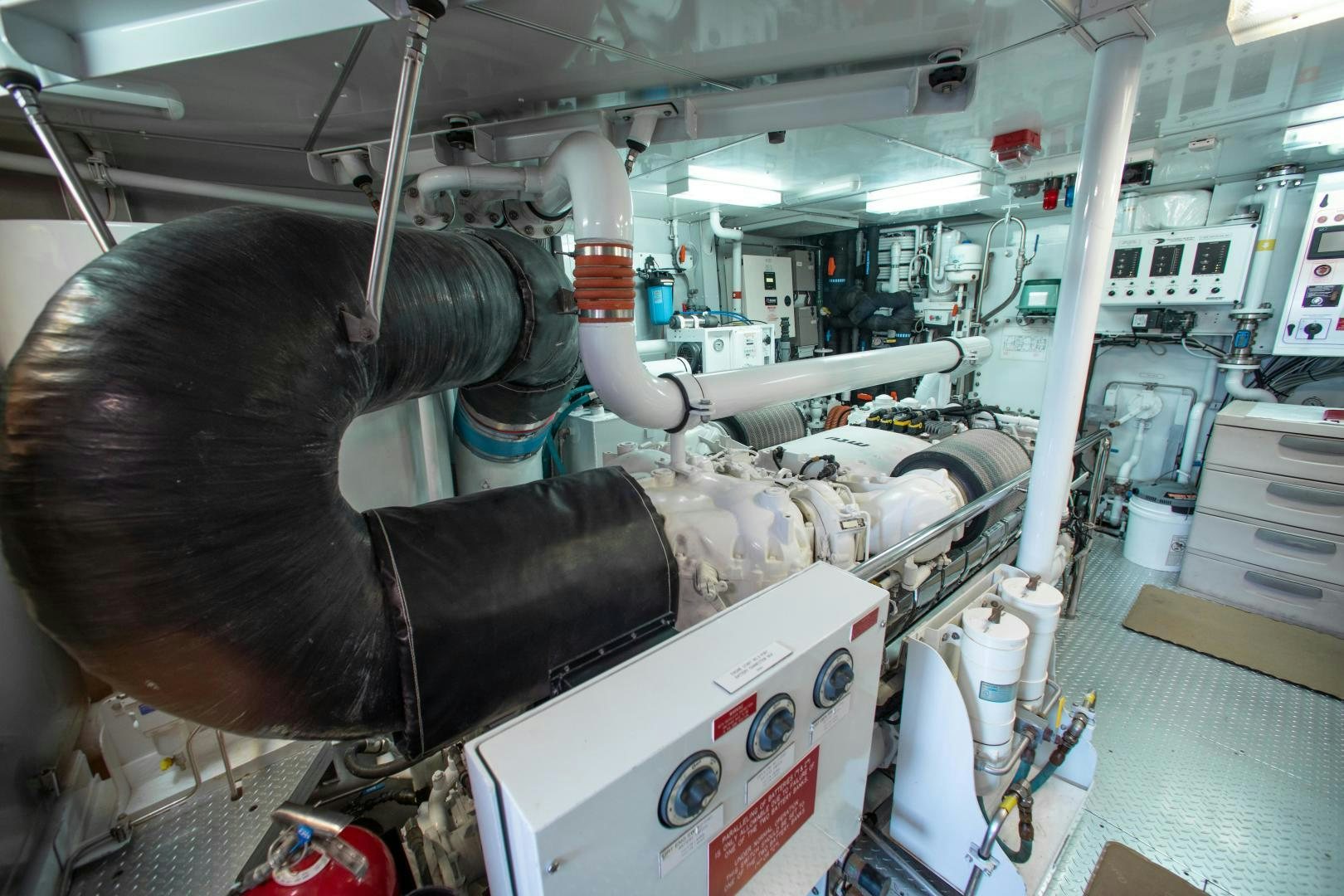 a person working in a factory aboard BLACKSHEEP Yacht for Sale