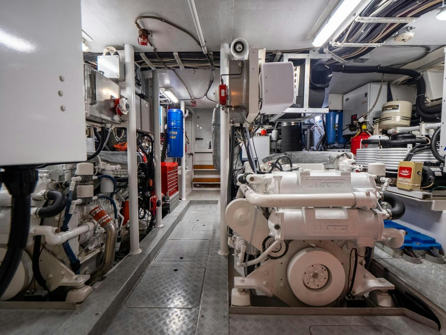 a room with machinery aboard LONE WOLF Yacht for Sale
