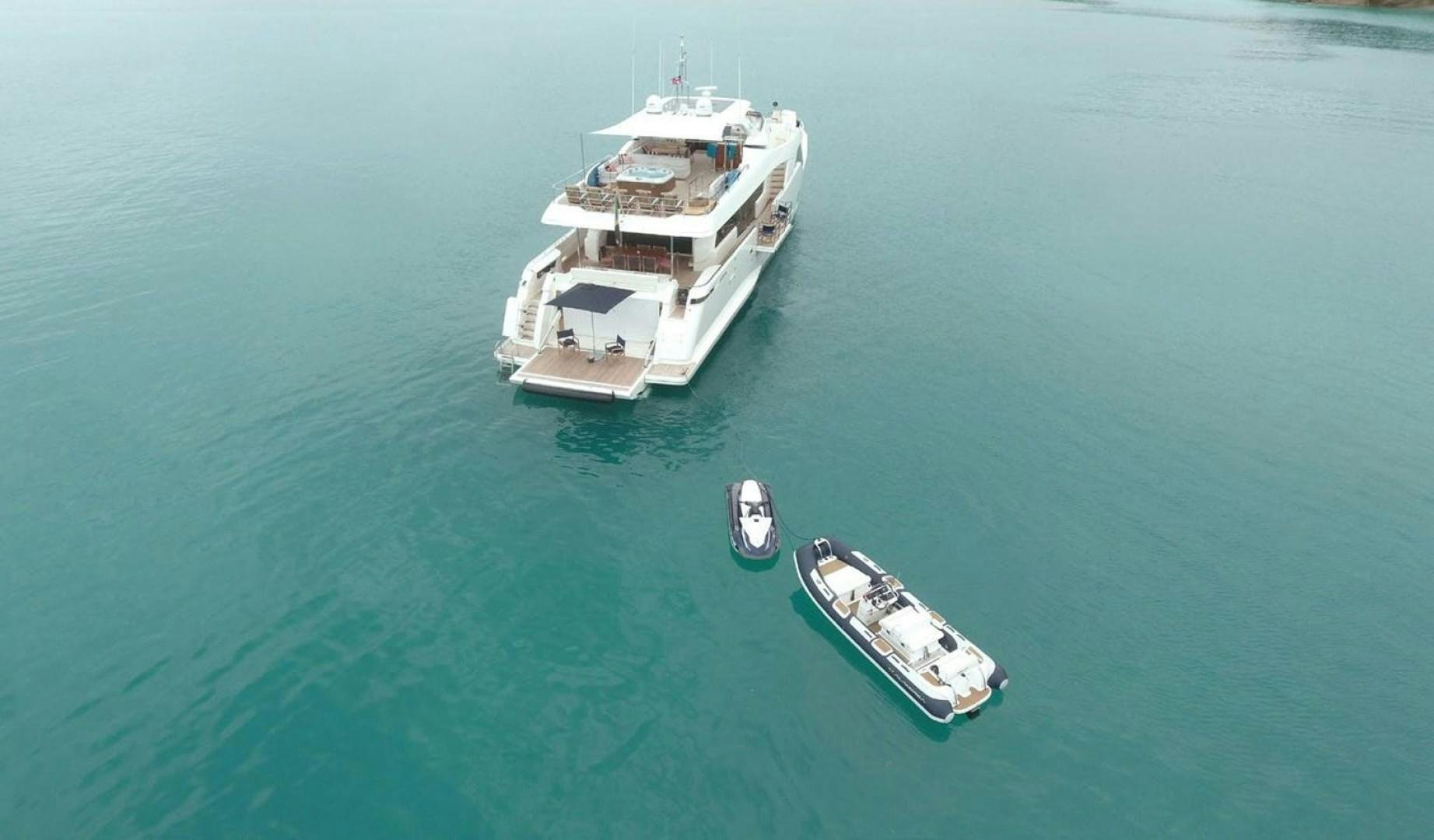 a group of boats in the ocean aboard ALANDREA Yacht for Sale