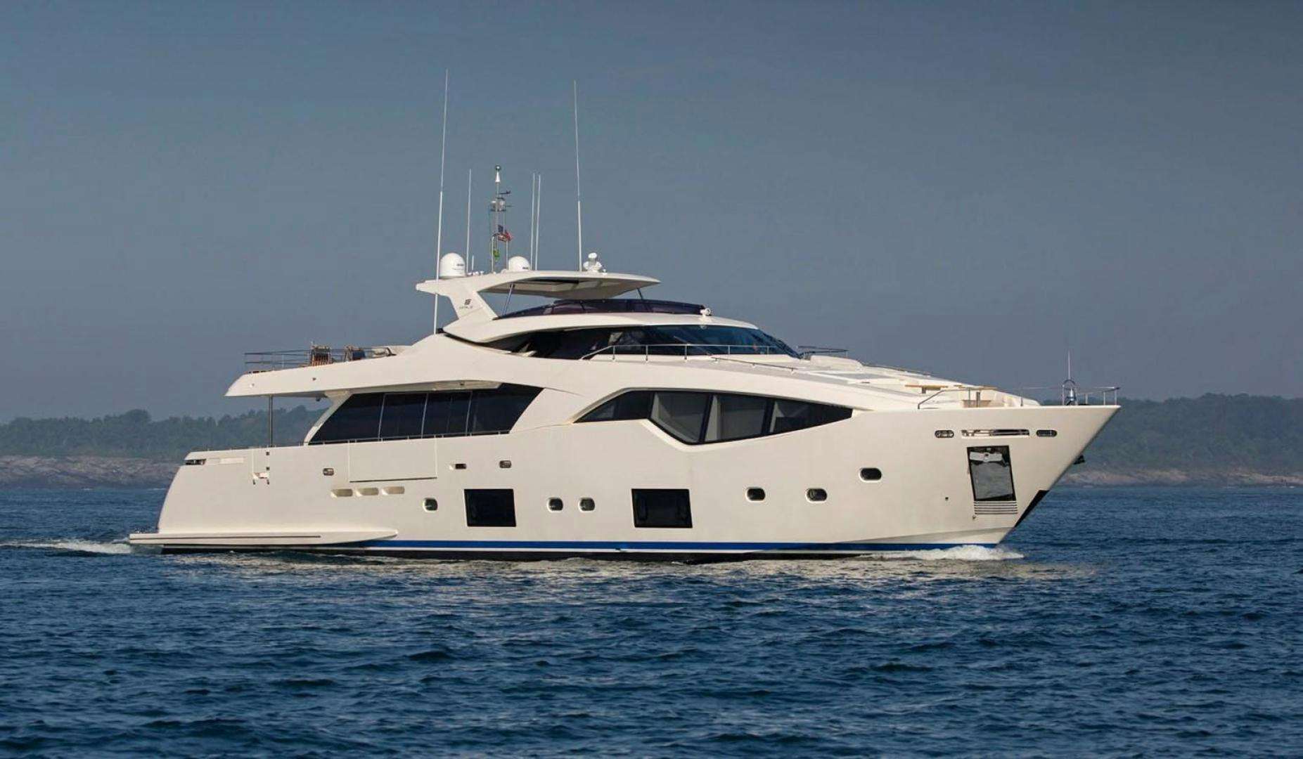 a white yacht in the water aboard ALANDREA Yacht for Sale