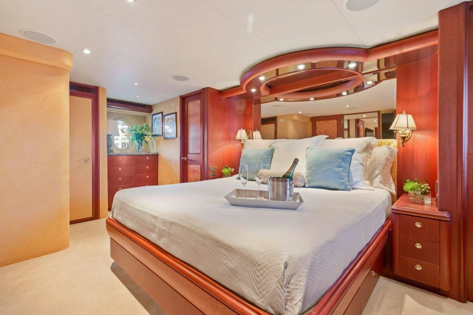 a bed in a room aboard WINDWARD Yacht for Sale