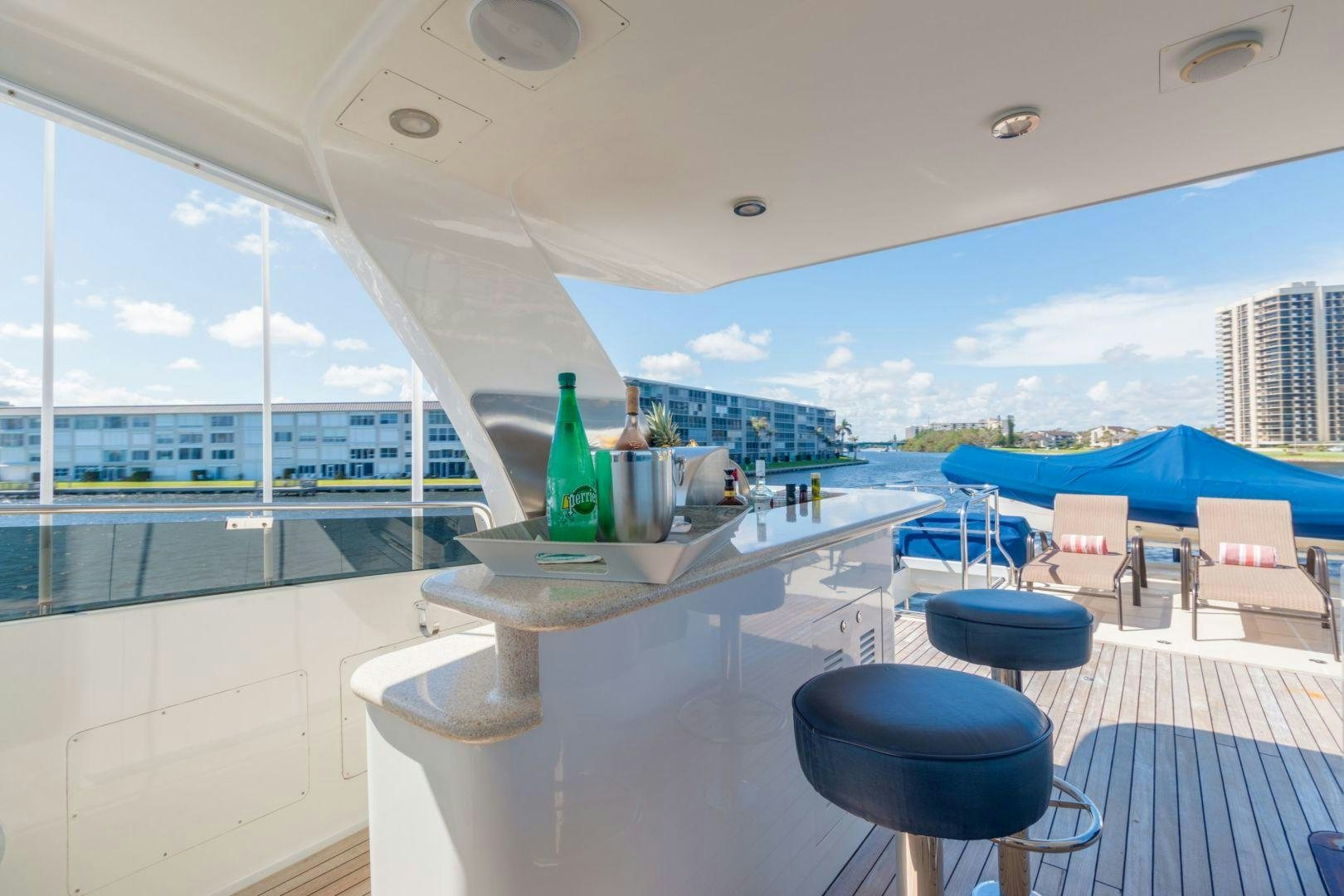 a room with a table and chairs aboard WINDWARD Yacht for Sale