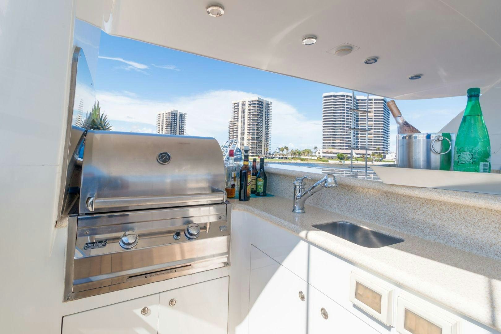 a kitchen with a large oven aboard WINDWARD Yacht for Sale