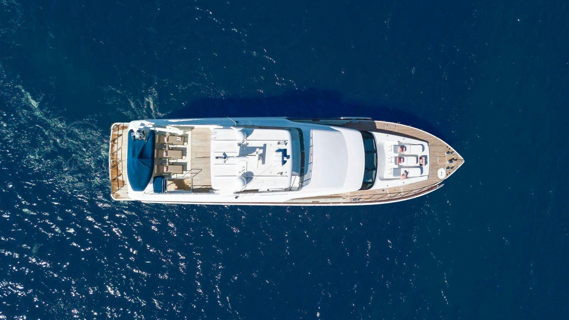 a space ship in space aboard WINDWARD Yacht for Sale