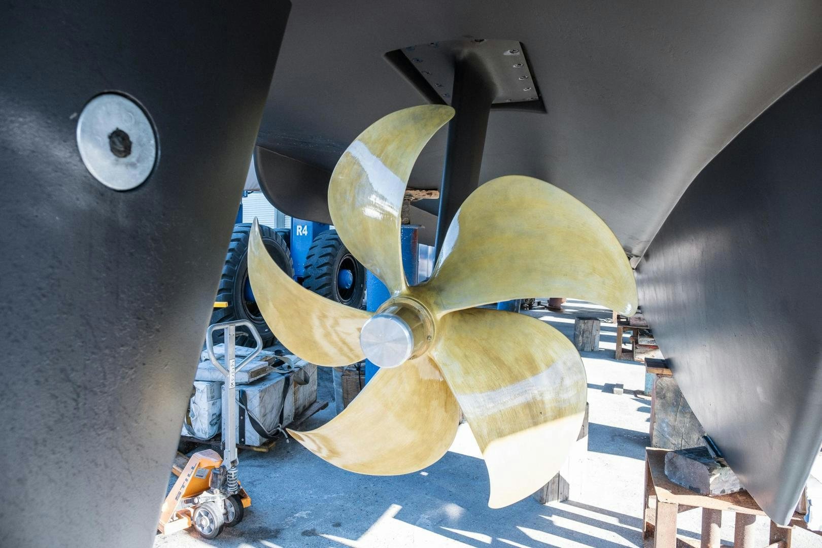 a model of a space ship aboard AKAR XIII Yacht for Sale