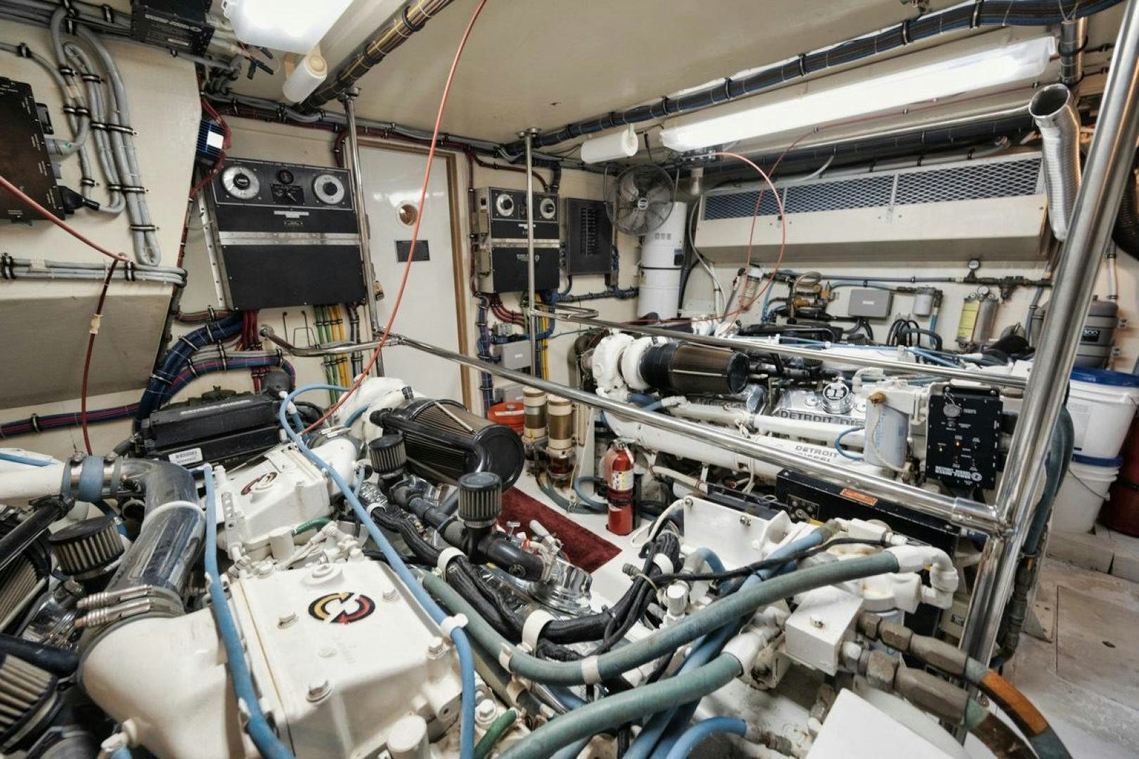 a large machine with wires aboard HATT'S OFF Yacht for Sale