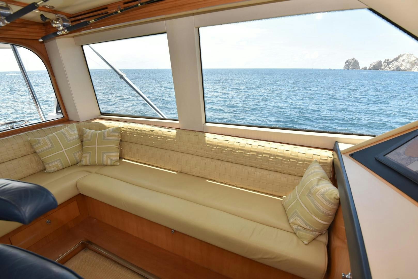 a boat with pillows on a boat aboard SALSA Yacht for Sale