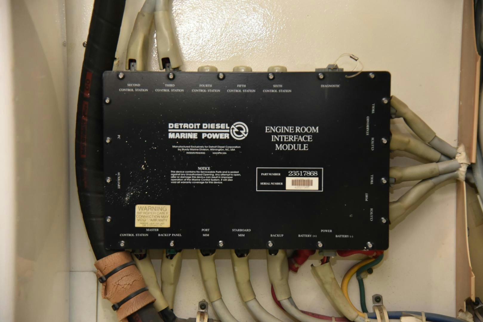 a black rectangular device with white text aboard SALSA Yacht for Sale