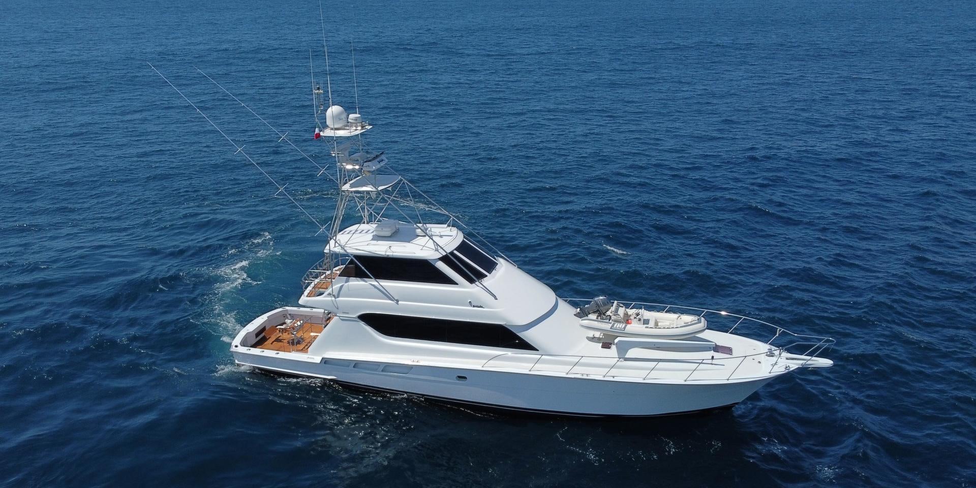a white yacht in the water aboard SALSA Yacht for Sale
