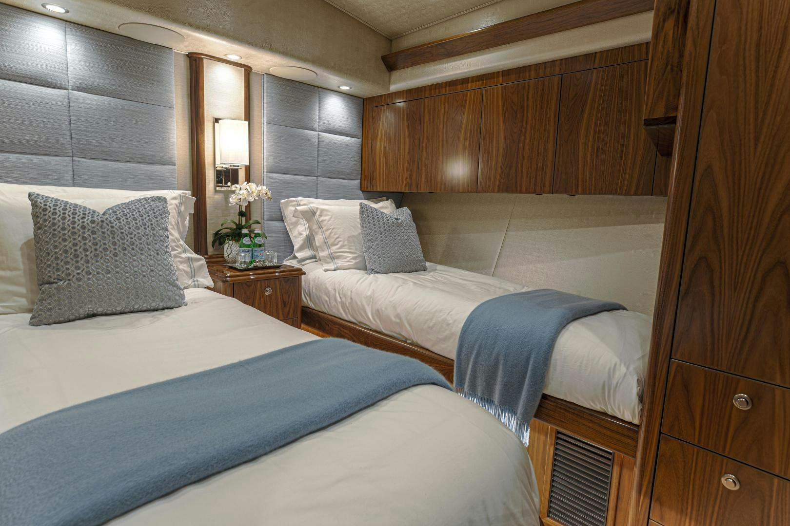 a room with two beds aboard SPECULATOR Yacht for Sale