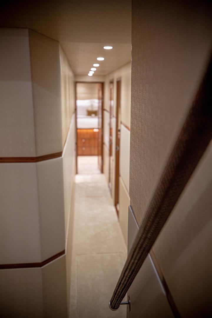 a hallway with doors aboard SPECULATOR Yacht for Sale