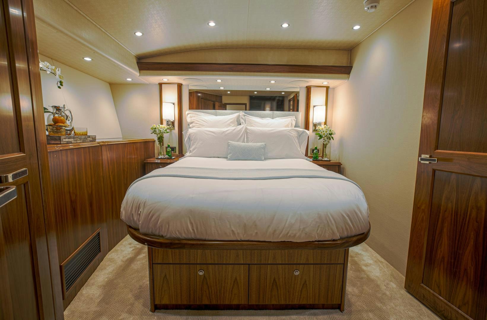 a bed in a room aboard SPECULATOR Yacht for Sale