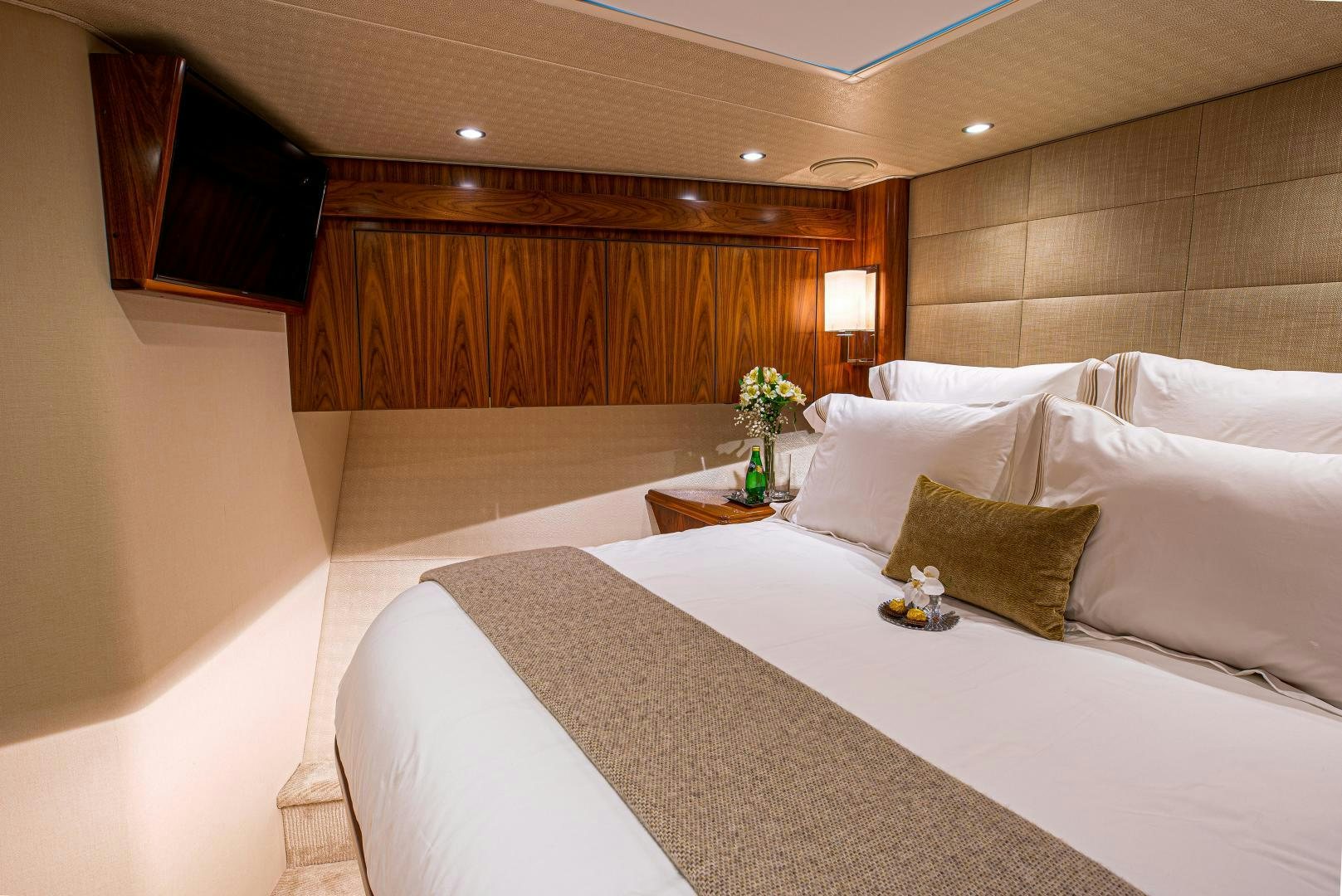 a room with two beds aboard SPECULATOR Yacht for Sale