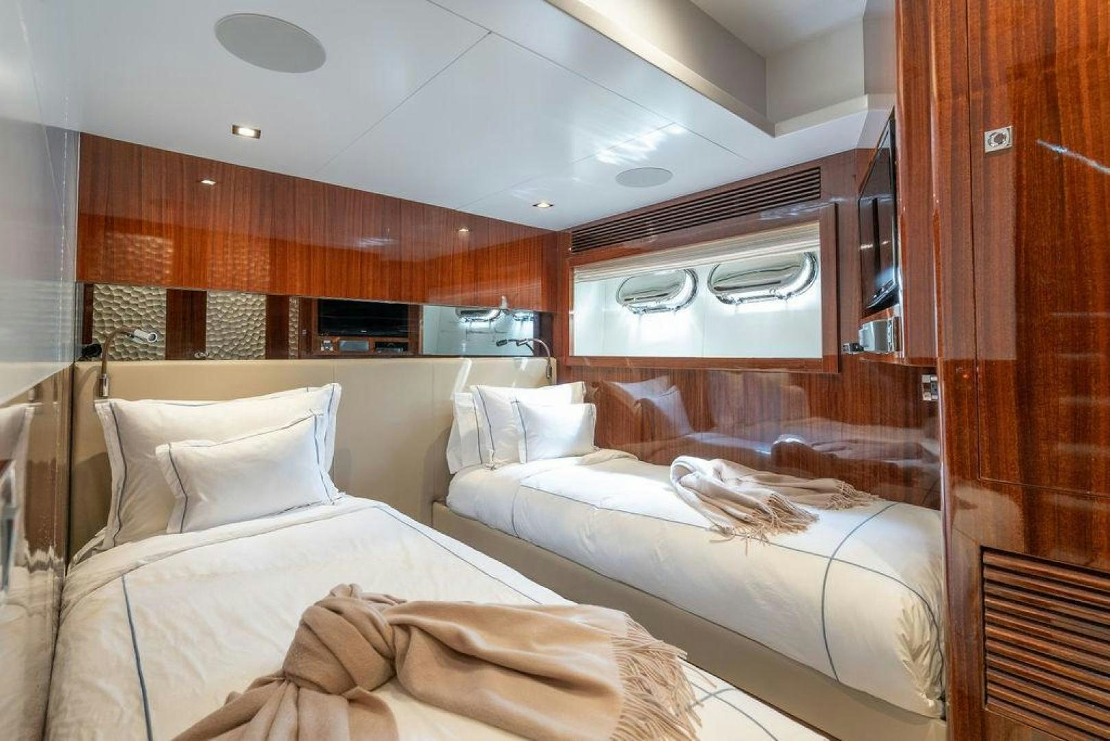 a room with two beds aboard AQUA LIFE Yacht for Sale