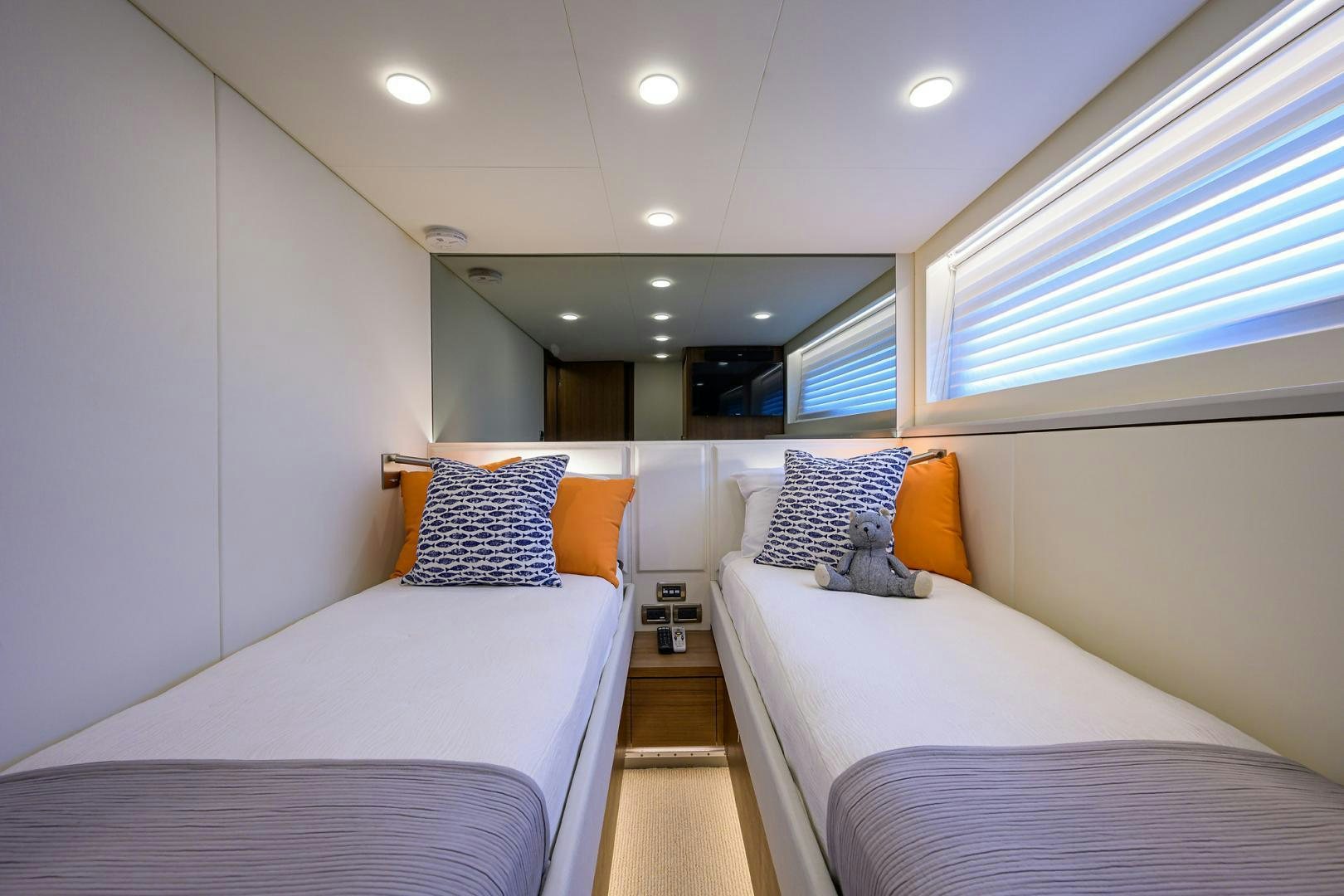 a room with two beds aboard MY 3 GALS Yacht for Sale