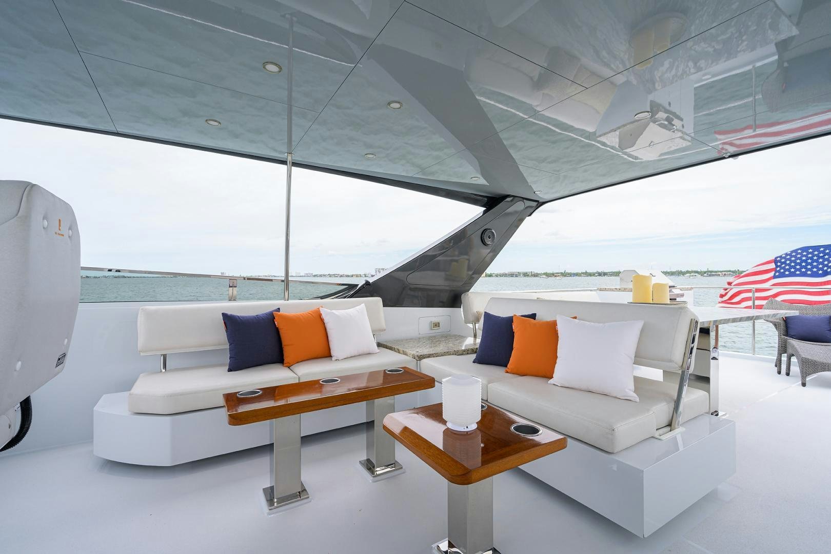 a room with a couch and a table aboard MY 3 GALS Yacht for Sale
