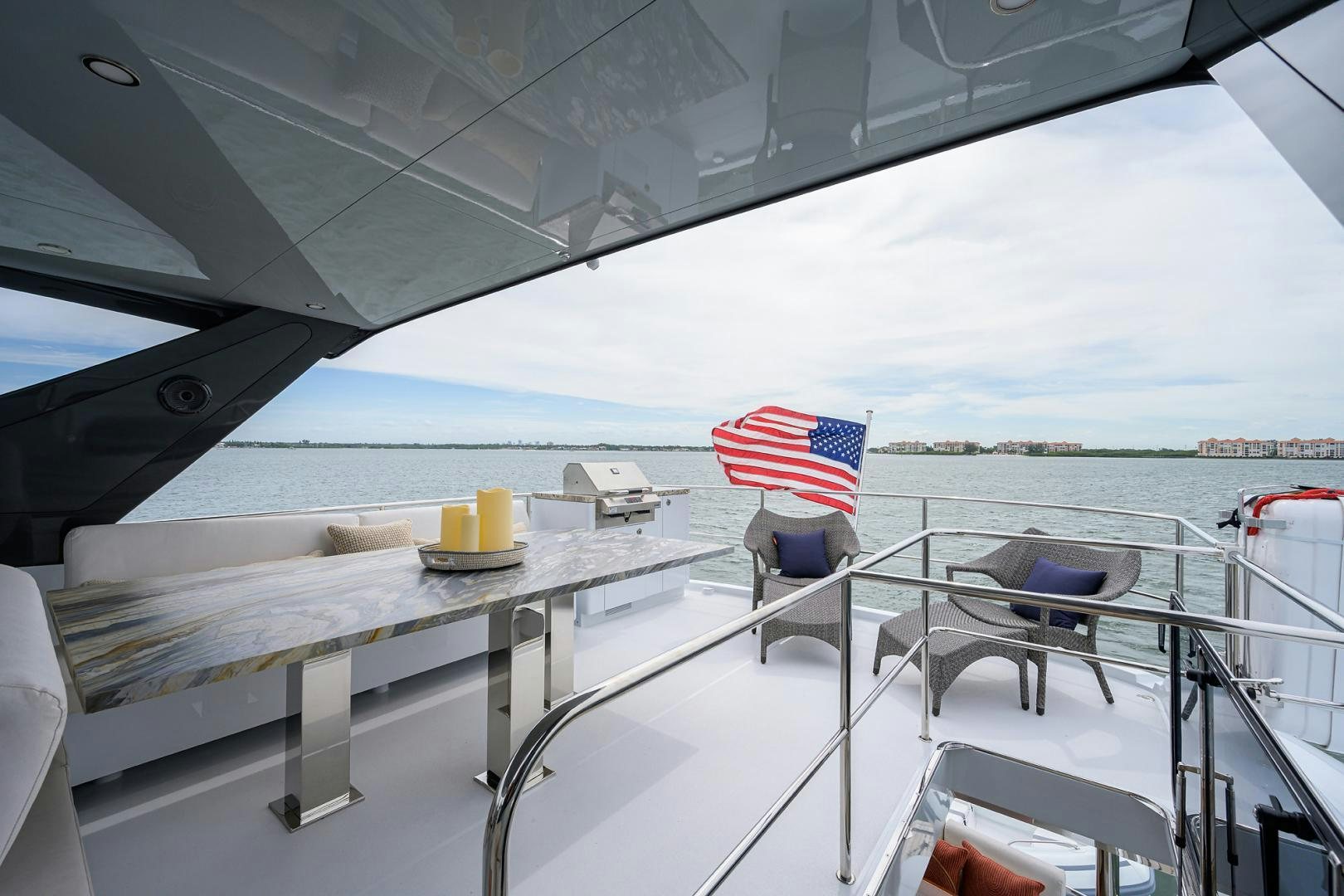 a person sitting on a boat aboard MY 3 GALS Yacht for Sale