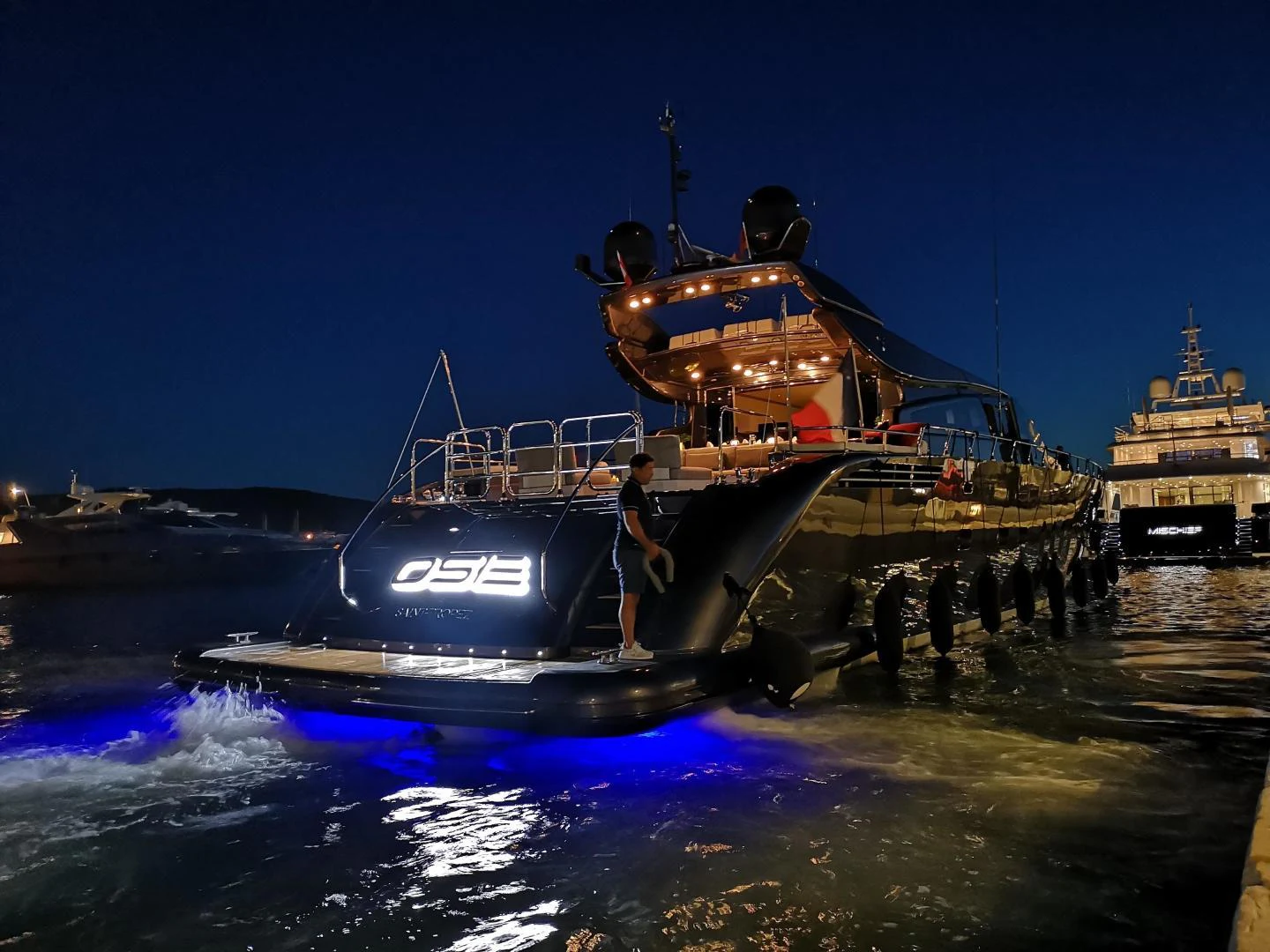 a boat with people on it aboard OSE Yacht for Sale