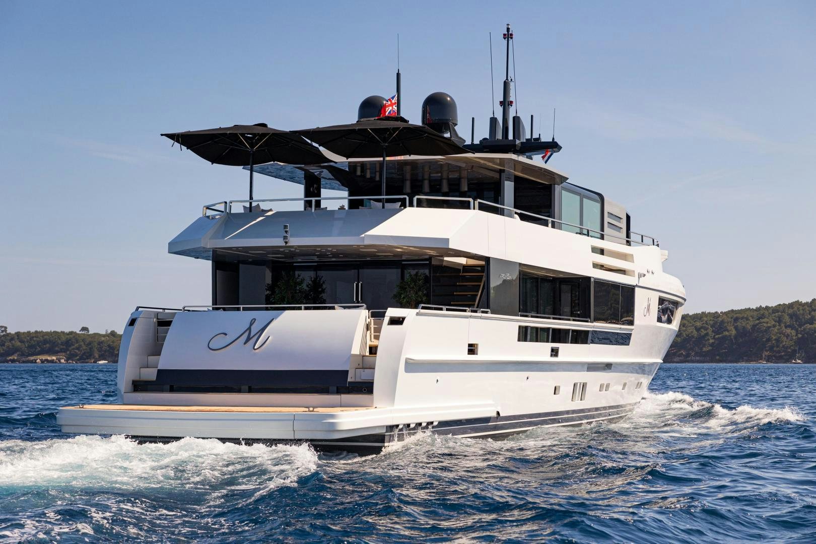 a boat on the water aboard M Yacht for Sale