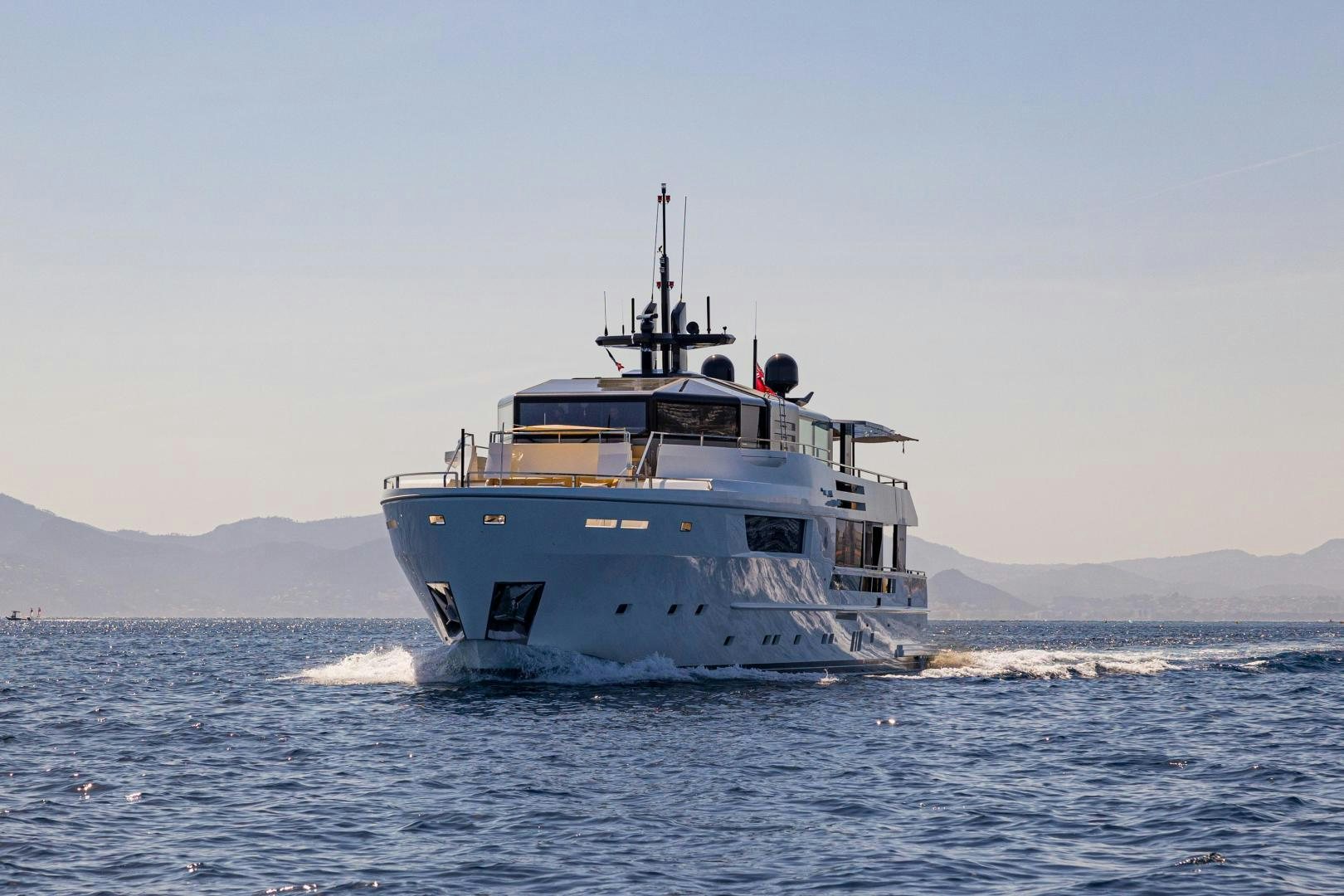 a boat on the water aboard M Yacht for Sale