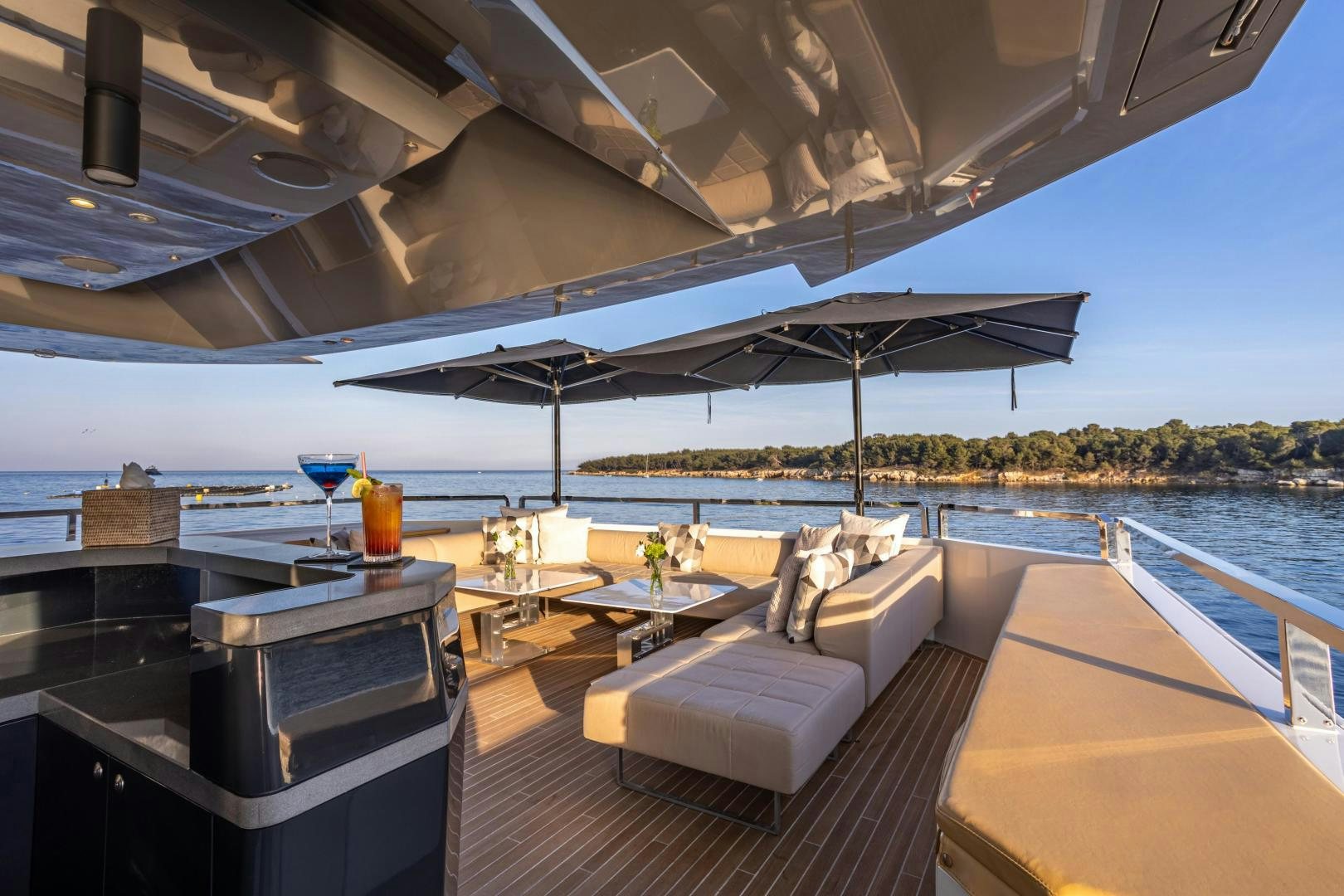 a boat on the water aboard M Yacht for Sale
