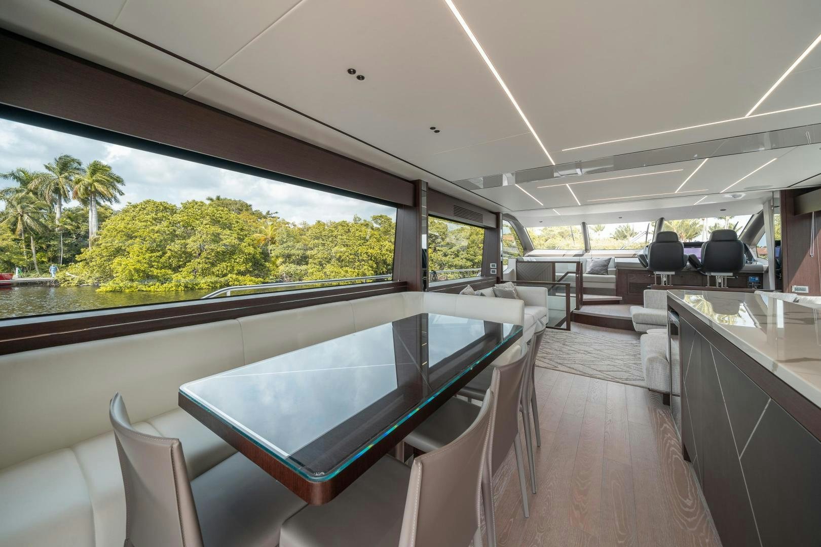 inside of a car aboard ONE Yacht for Sale