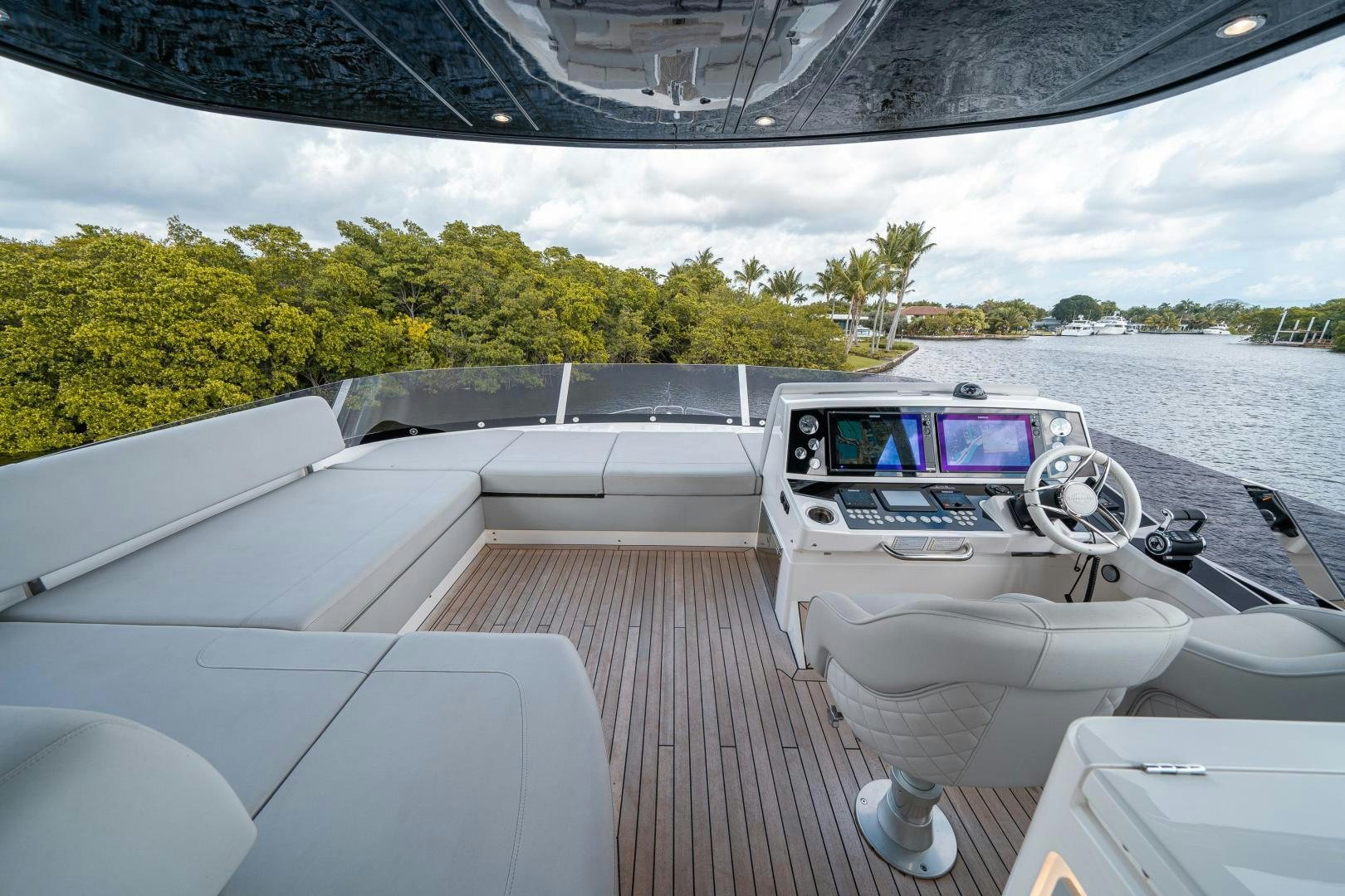 a boat on a deck aboard ONE Yacht for Sale