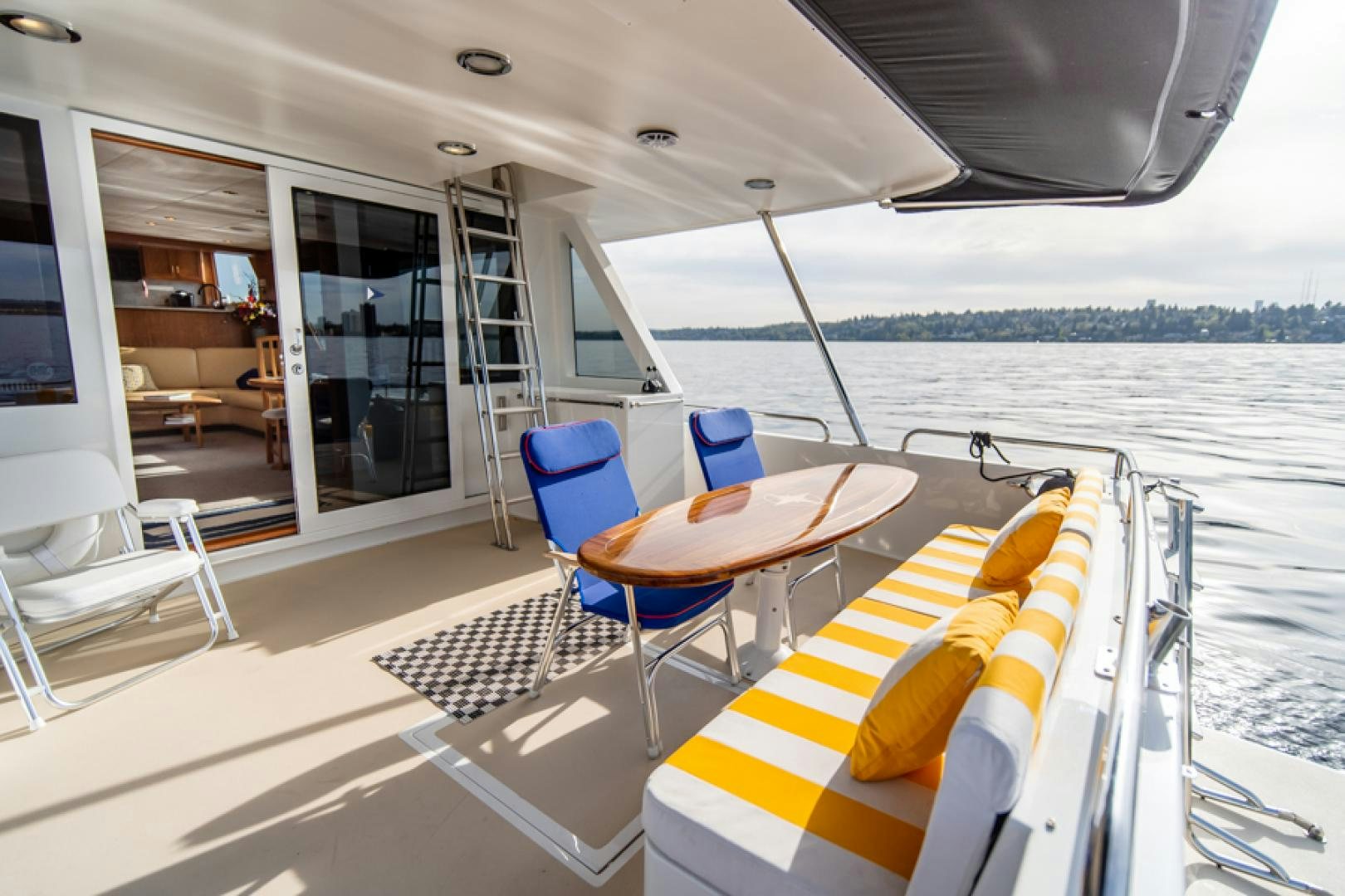 a boat on the water aboard the happy boat Yacht for Sale