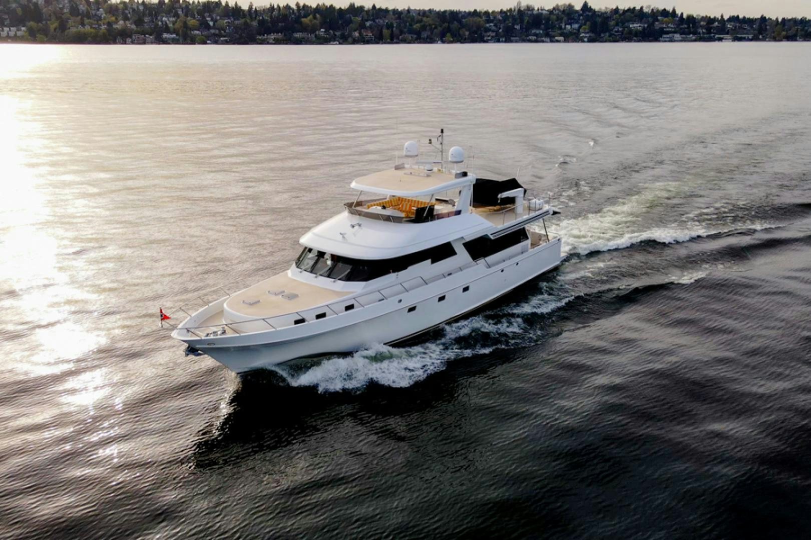 a boat on the water aboard the happy boat Yacht for Sale