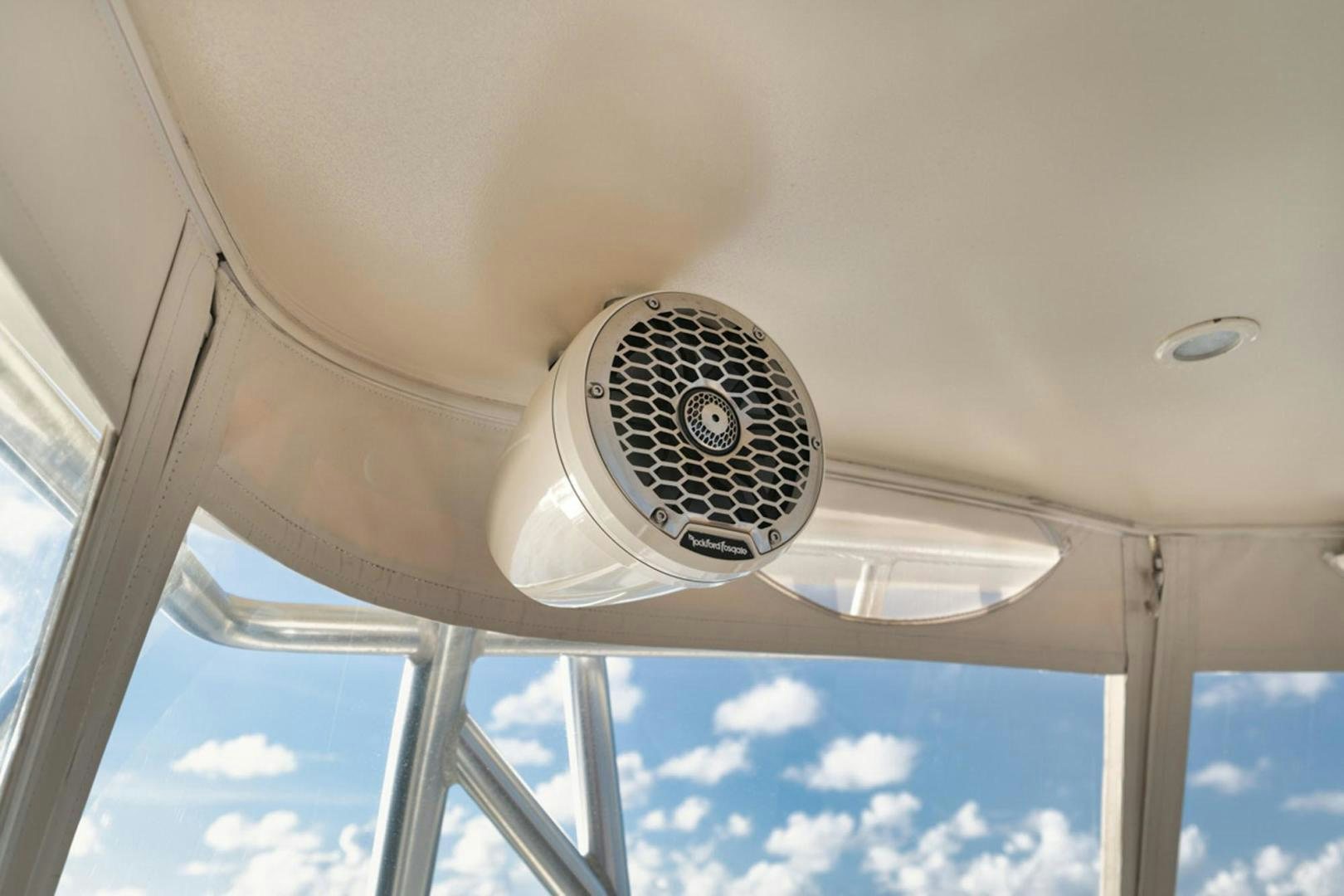 a fan on a ceiling aboard SIR REEL Yacht for Sale